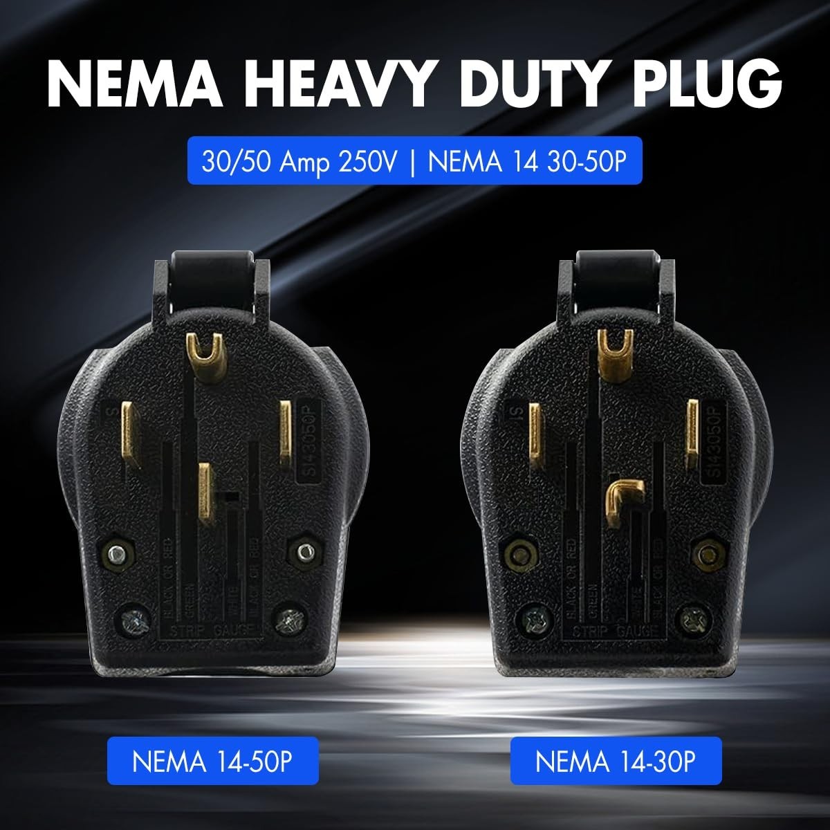 (High Power Plug + Surface Mount Power Receptacle) 30A 50A 125/250V,14-50R
