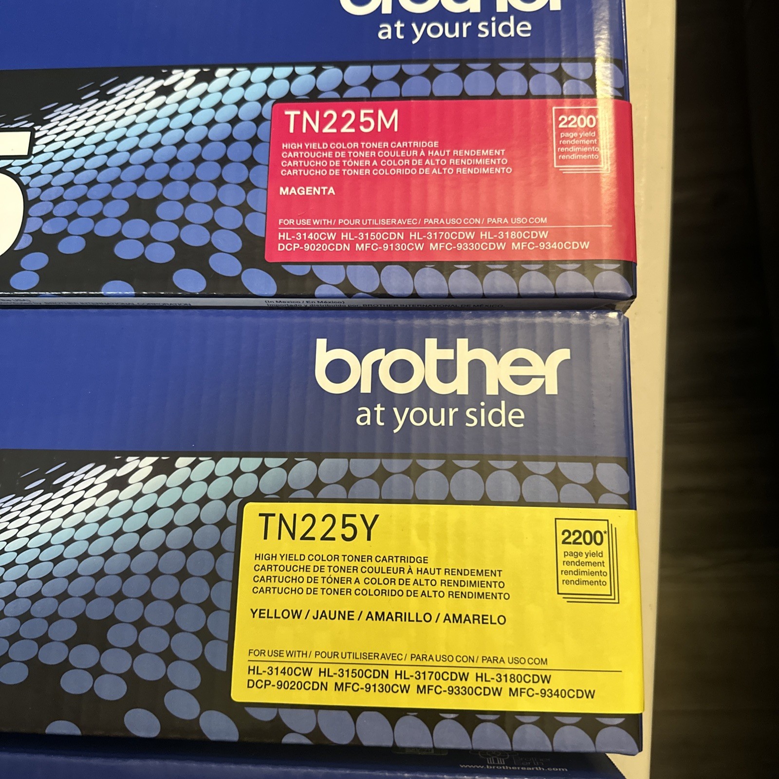 Brother TN221 TN225 Toner 4pk | Blk Cyan Magenta Yellow | HL-3170CDW MFC-9340CDW
