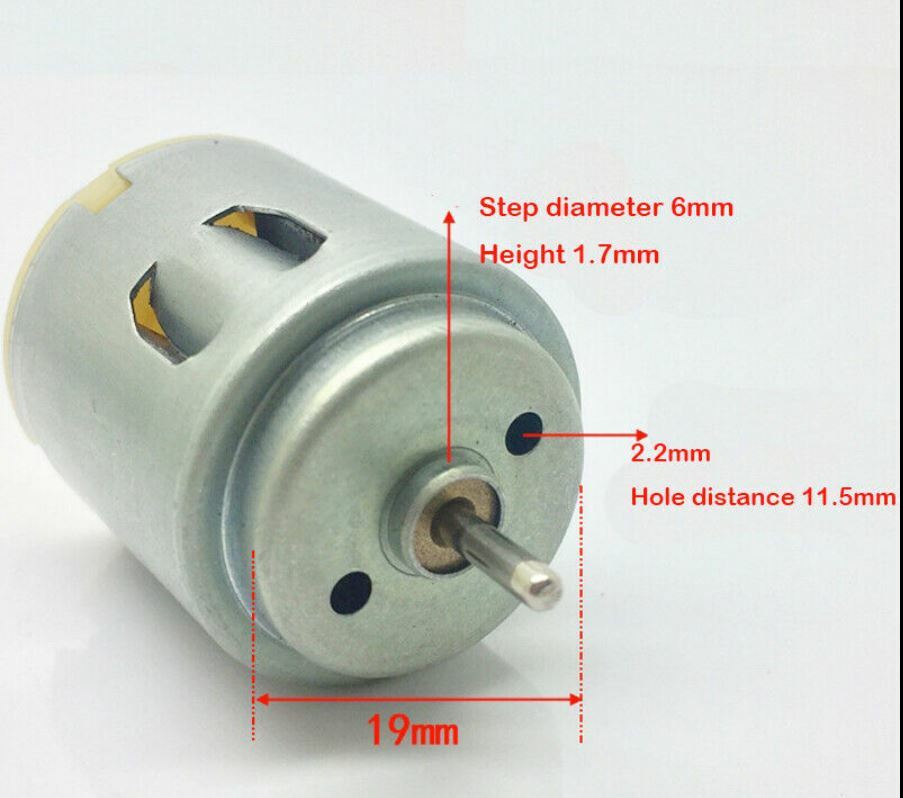 3 X MiniMicro 260 Motor DC 3V-6V 21800 RPM High Speed, 24mm Diam. DIY Toy Car