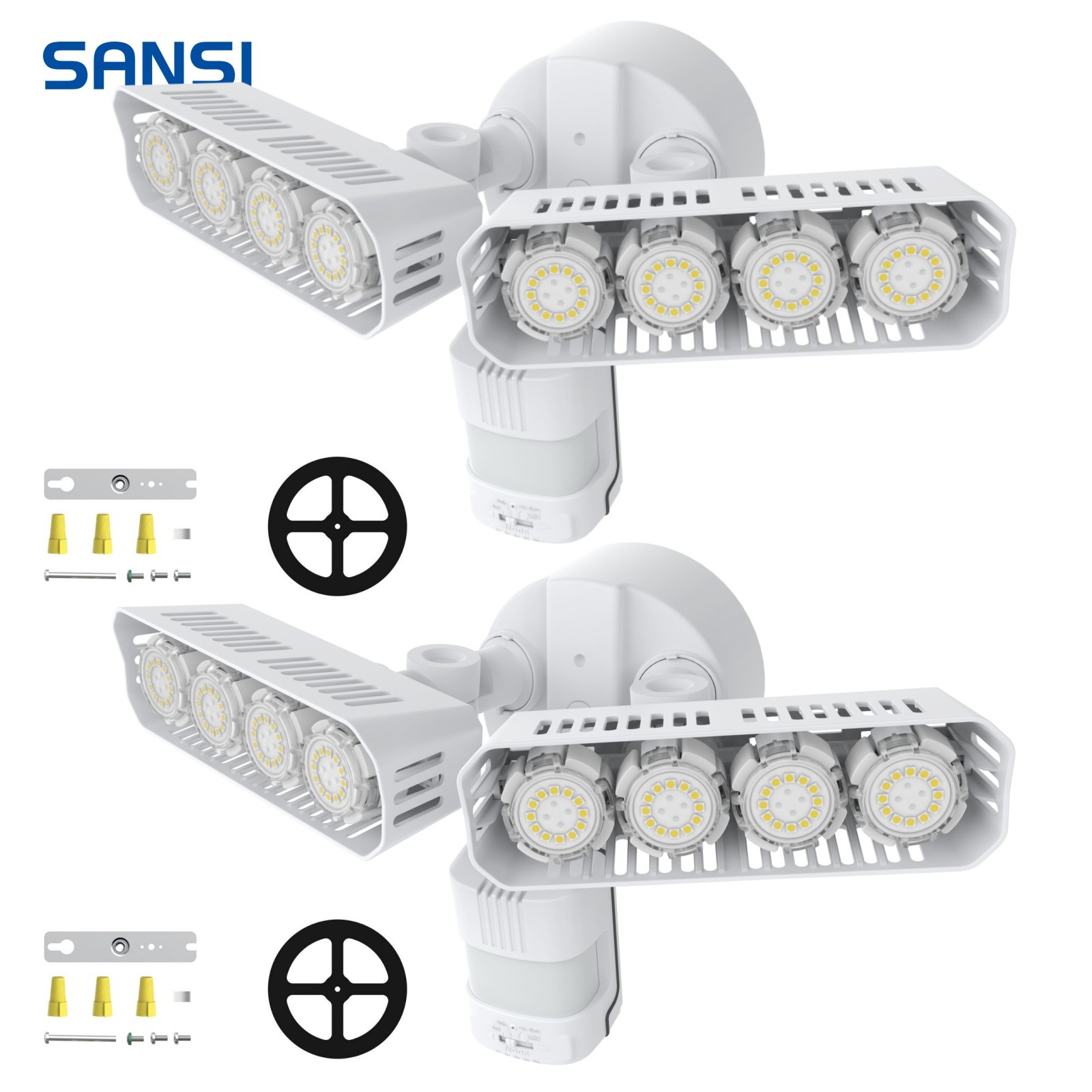 SANSI 2x LED Security Light Motion Sensor 7000LM IP65 Outdoor Wall Floodlight
