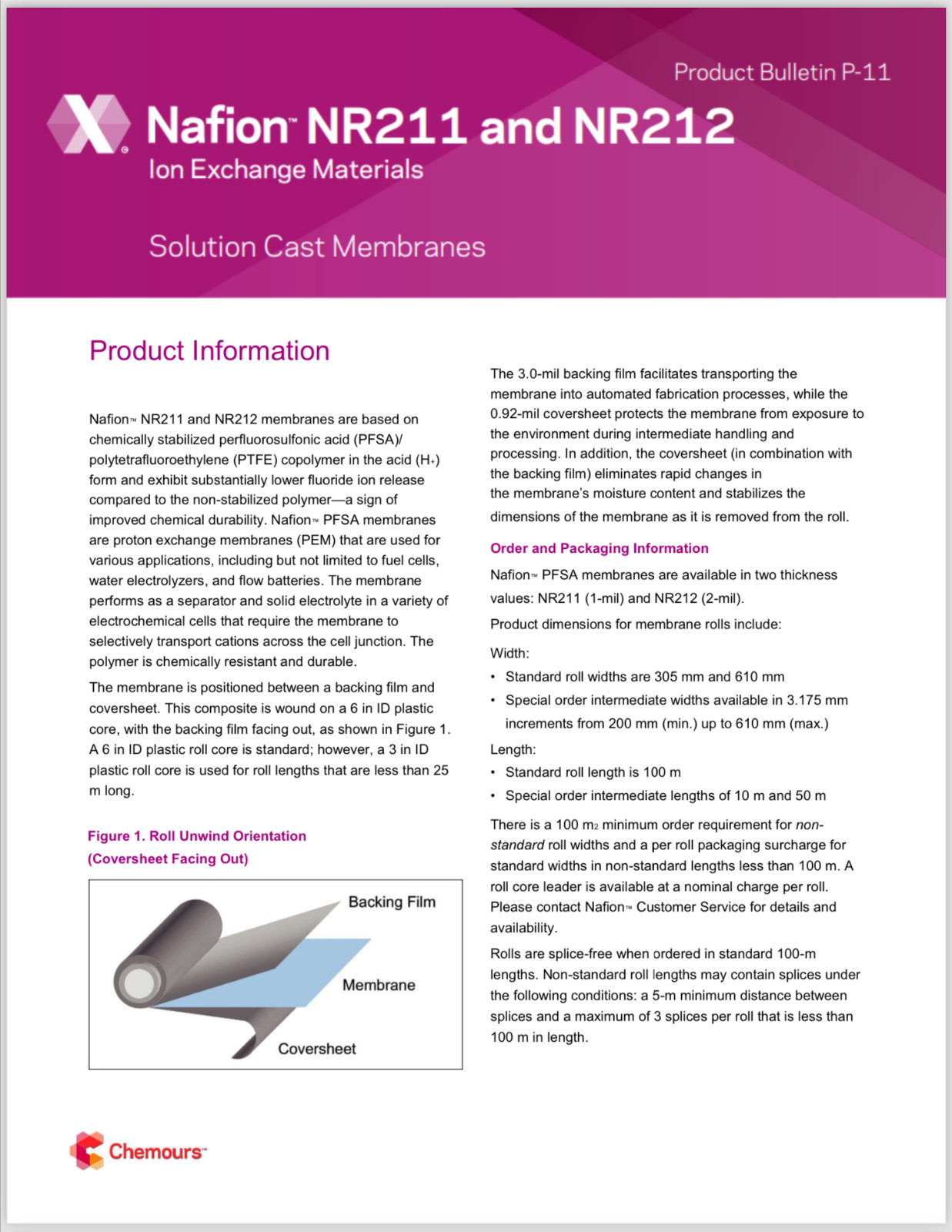 Authentic Nafion 211 proton ion exchange membrane for Electrolysis and Fuel Cell