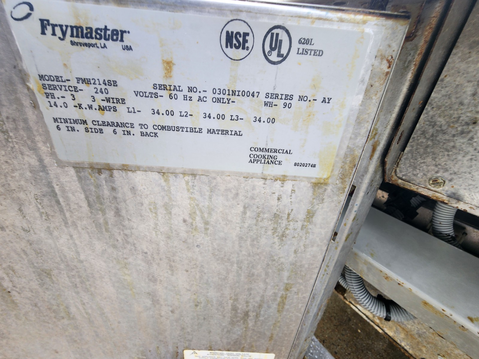 FRYMASTER FMH214SE DOUBLE ELECTRIC FRYER