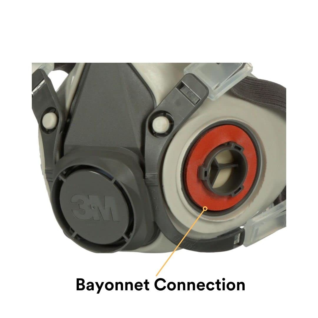 3M 6200 Half-Face Reusable Respirator, NIOSH, Bayonet, 4-Point, Medium
