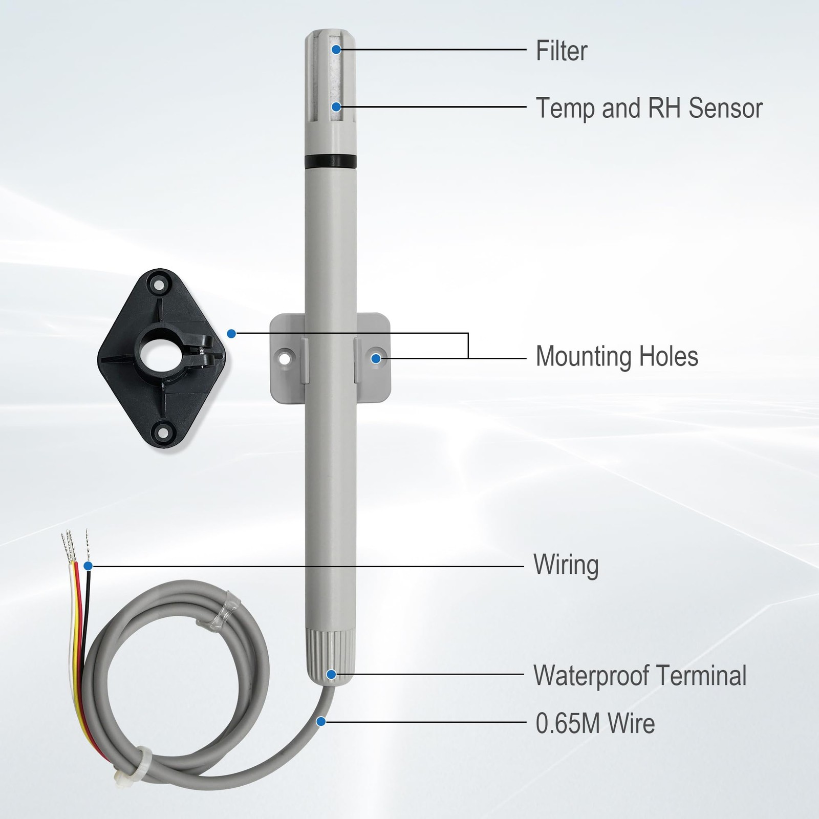 1 PCS 420 mA Temp Humidity Sensor Transmitter Wall Mount 40 To 60 HVAC Lab