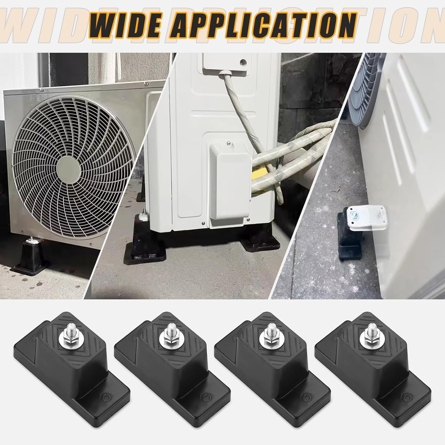 4Pack Rubber Vibration Isolator Mounting Bracket, Air Conditioner Mounting Br…