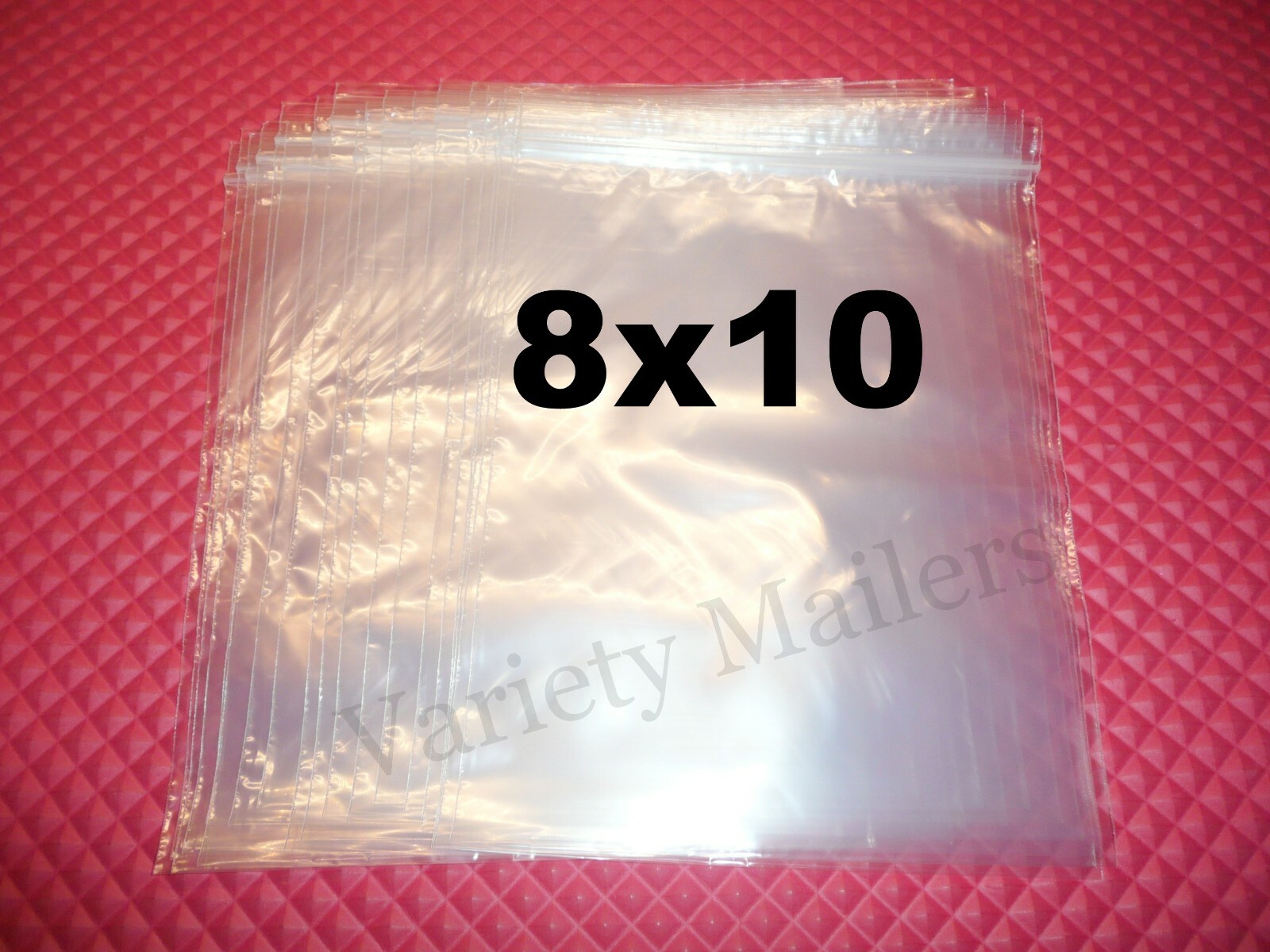 25 Reclosable Storage Bags 8”x 10” Plastic T-Shirt Size Zip-Top Bags 8×10