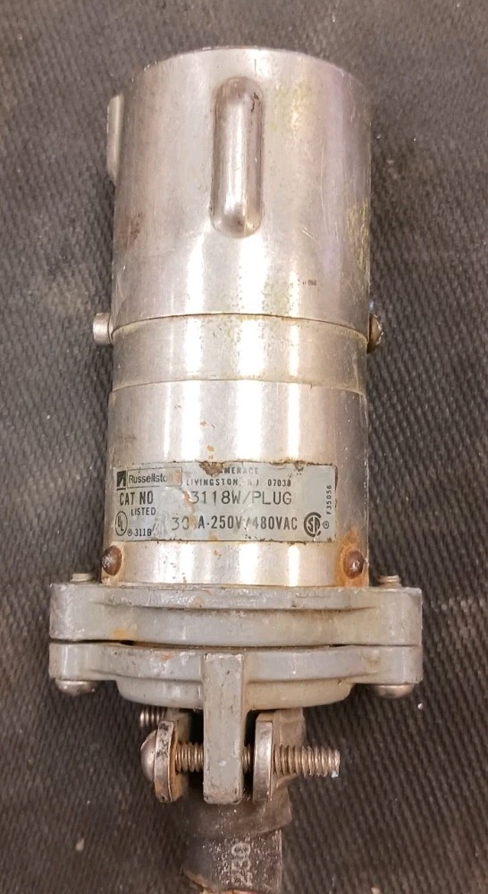 Russellstoll 3118W Explosion Proof Male Plug 30A 480VAC 3W 4P (Lot-B2)
