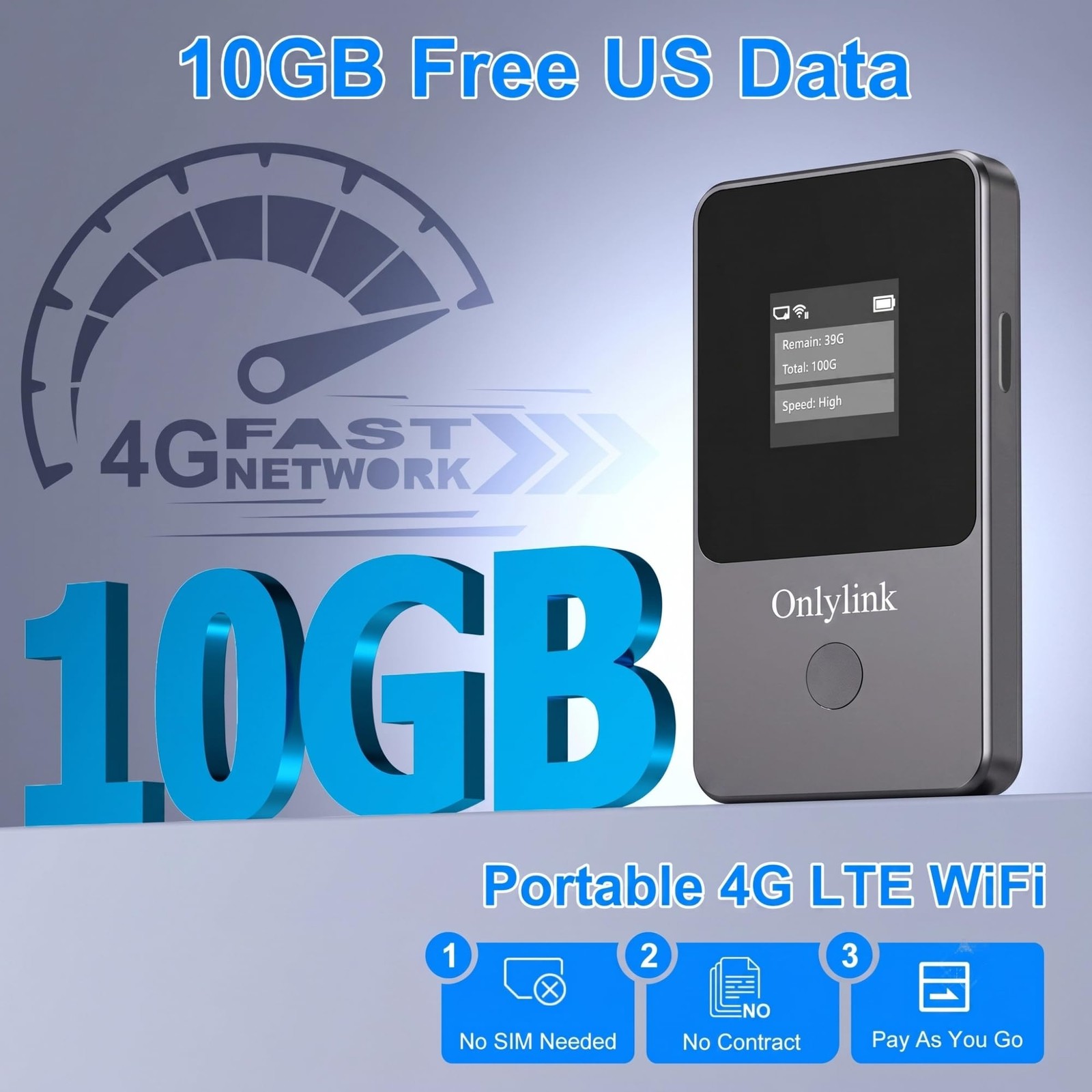 4G LTE Mobile Hotspot, No SIM Card or Contract Required,Portable WiFi Hotspot…