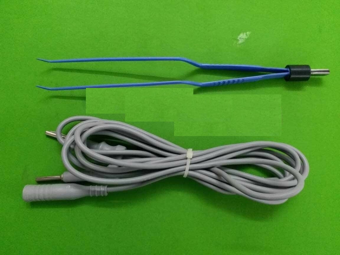 Laparoscopic Bipolar Bayonet 45 Deg Forceps 8» Tip 2mm Wide Cable Instrument CE