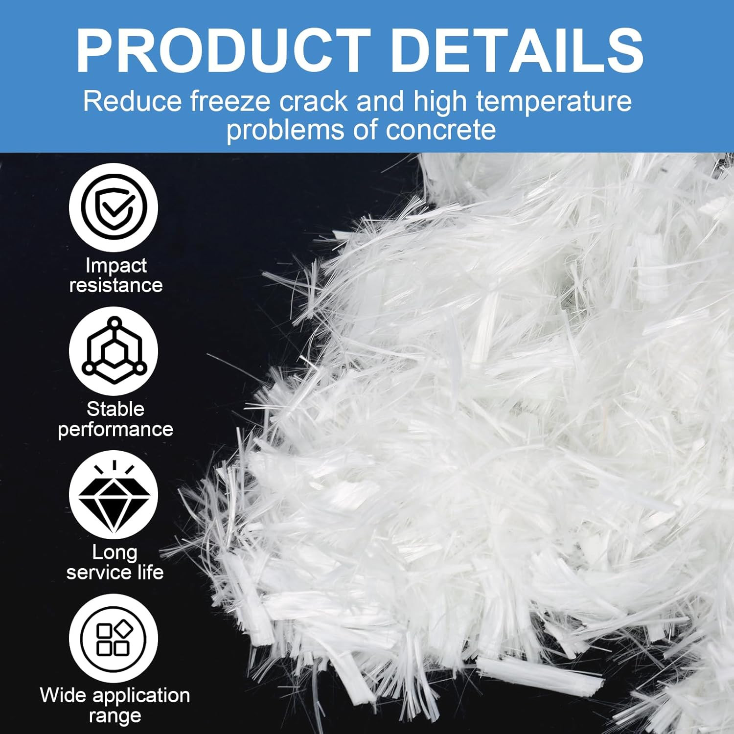 5Lb, Fiberglass, Fiberglass for Concrete, Chopped Fiber Glass, Concrete Fiber, R