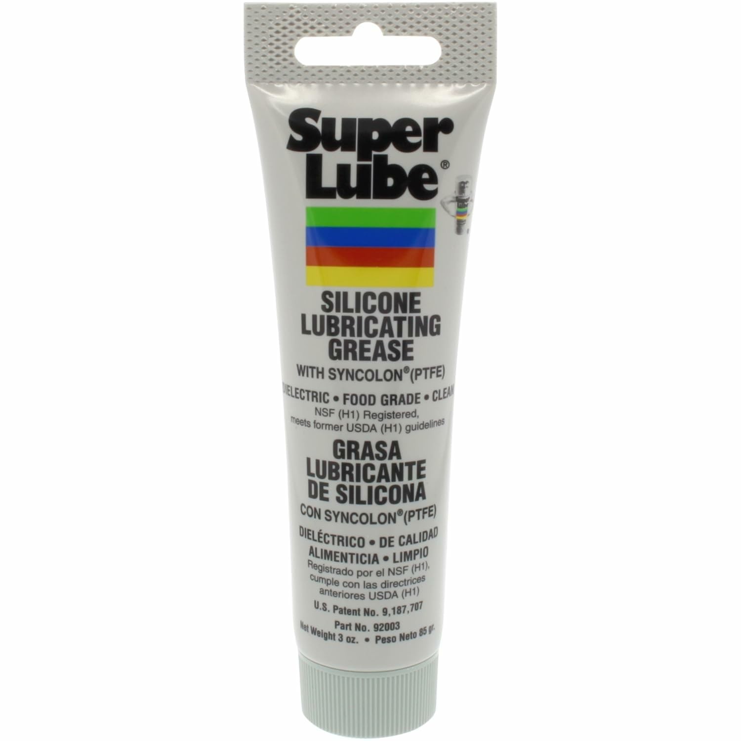 Silicone Lubricating Grease with PTFE, 3 oz Tube, Translucent White