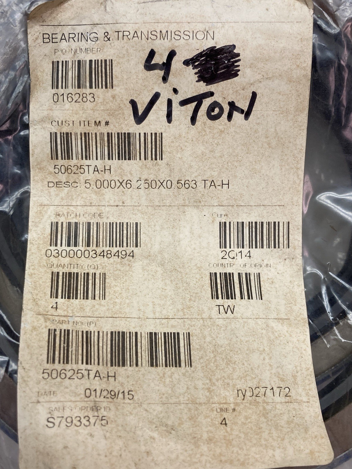 Bearing & Transmission,5.000×6.250×0.563 TA-H,Sleeve LOT OF 4