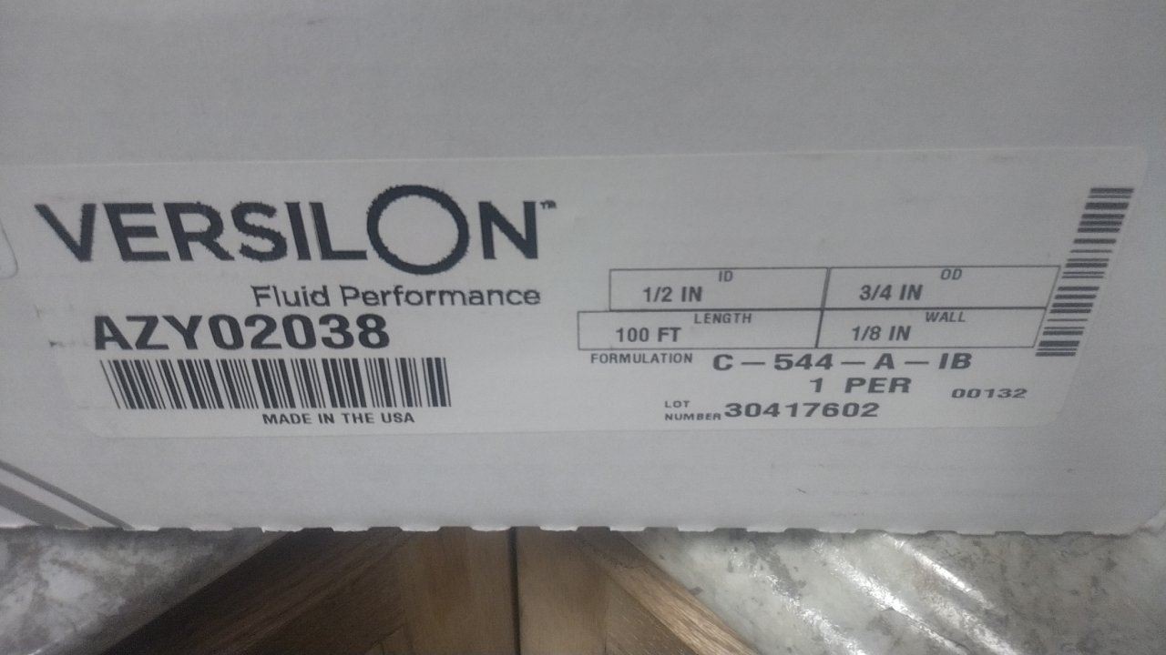 Tygon AZY02038 1/2 In Inside Dia 100 Ft Overall Length TPE Tubing