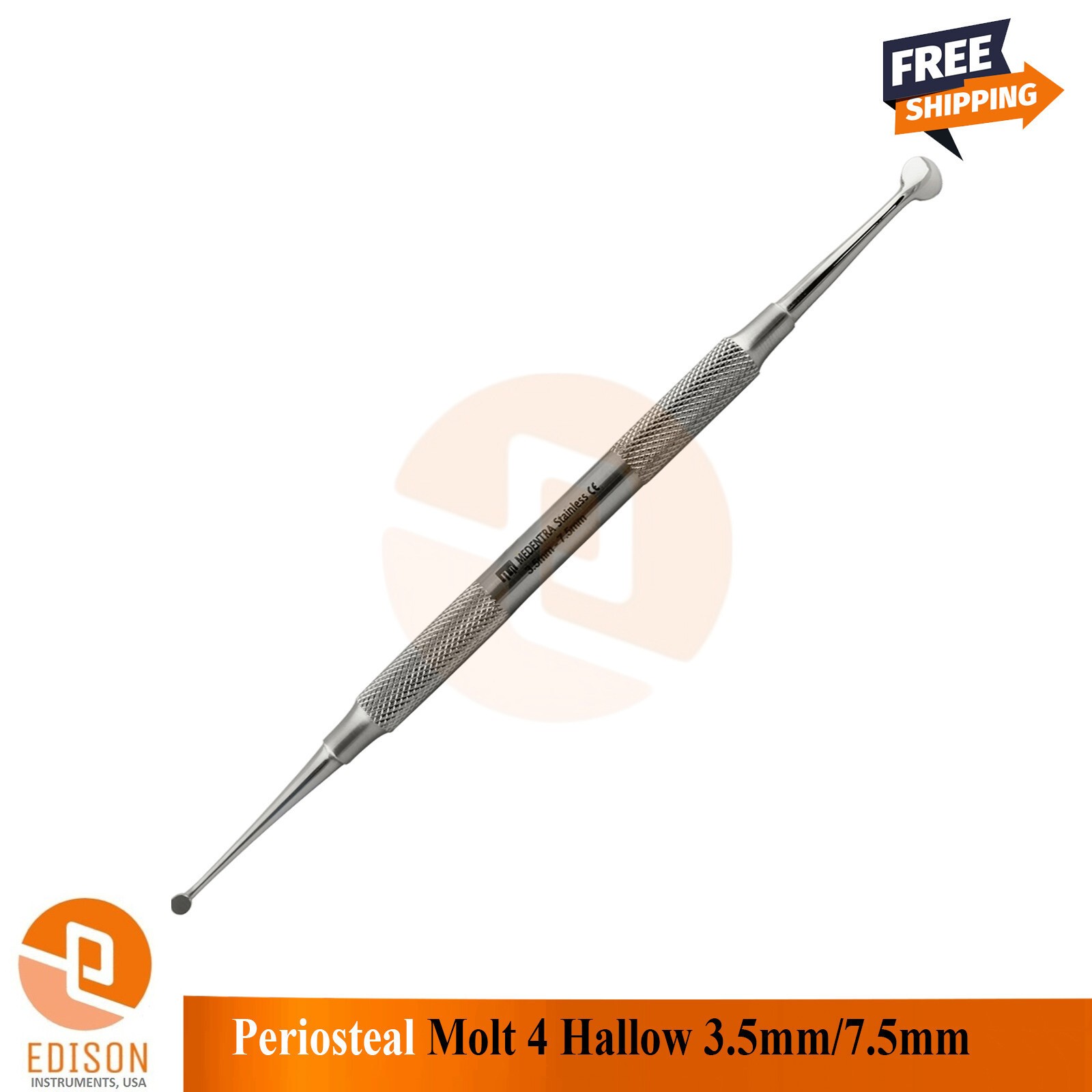 Periosteal Molt 4 Elevator 3.5mm-7.5mm Dental Surgical Bone Instrument Hallow