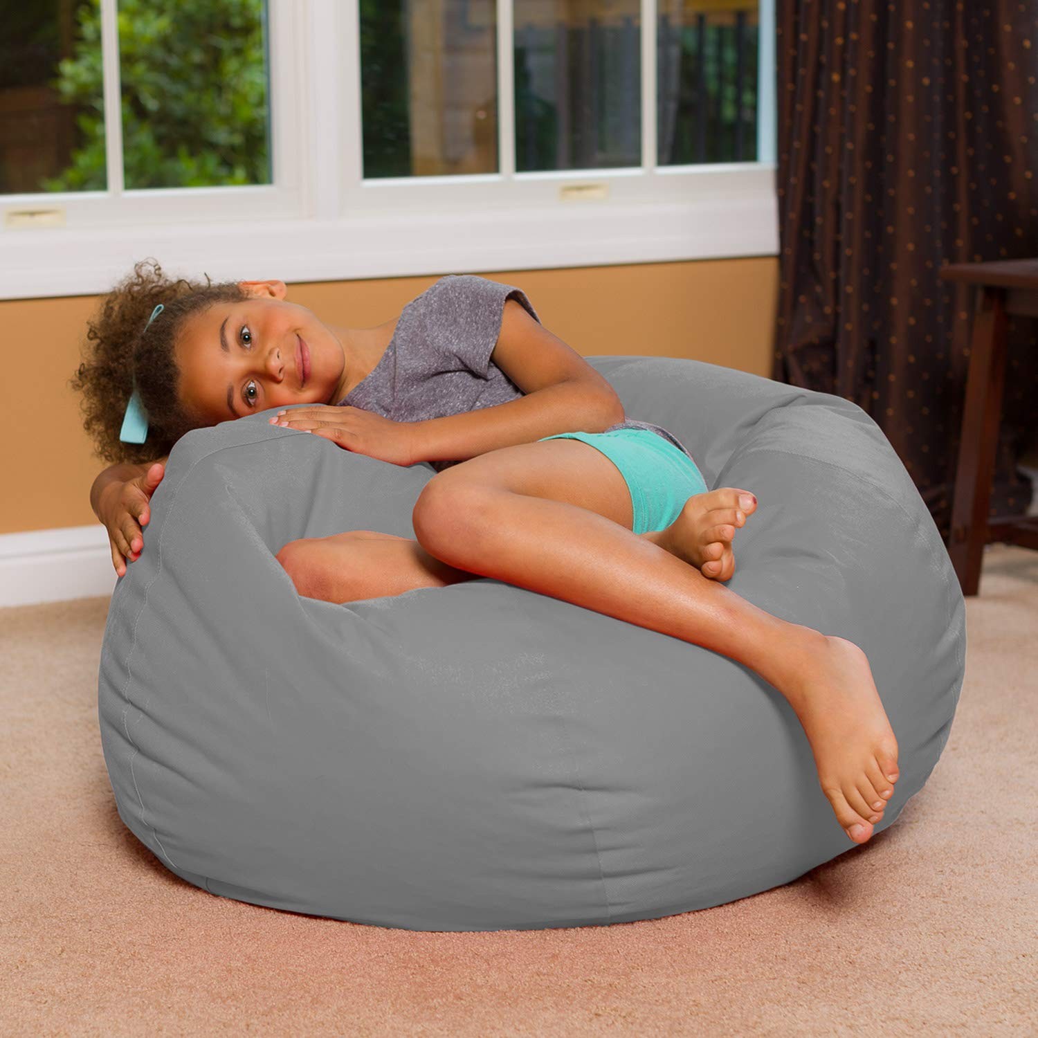 Posh Creations Bean Bag Chair For Kids Teens And Adults Includes Removable And