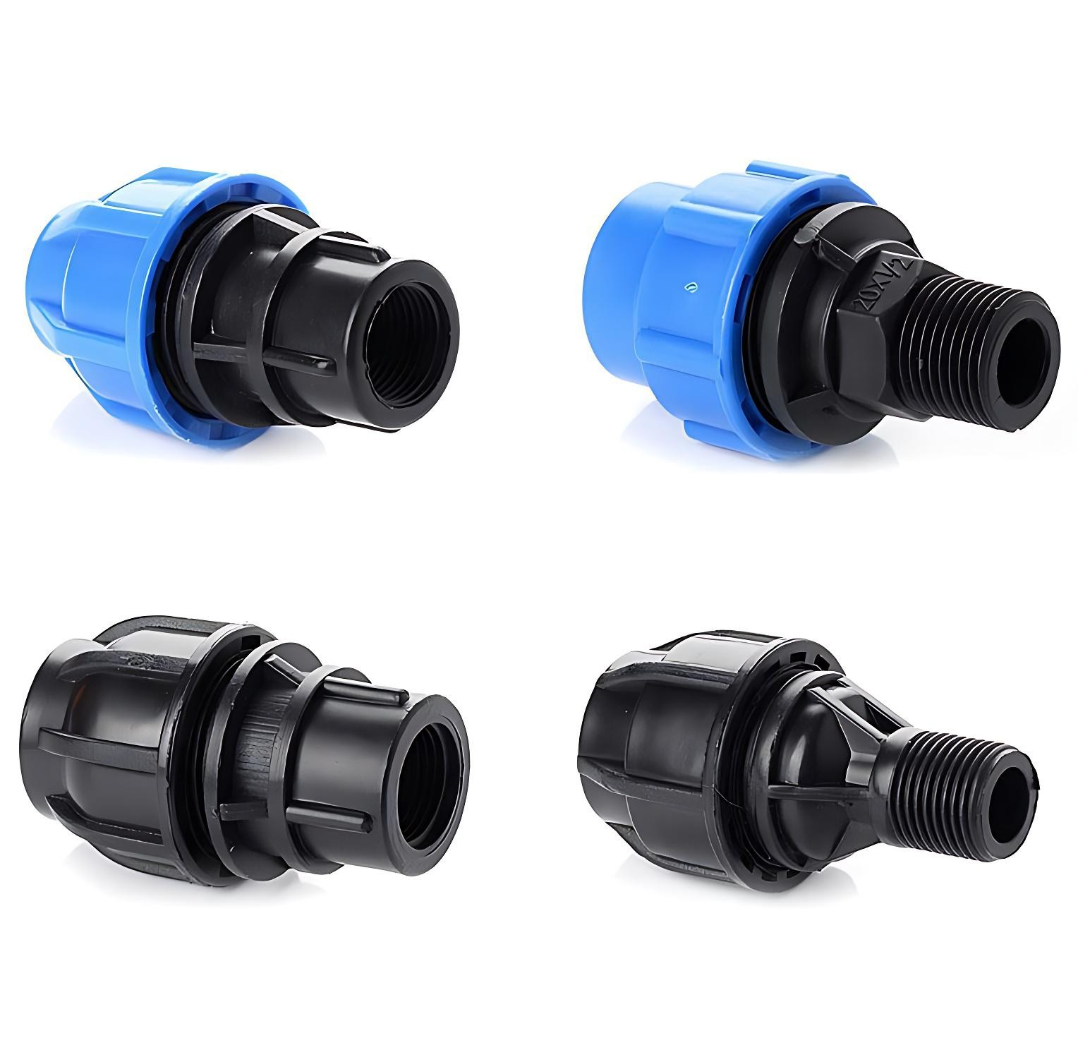 MDPE Compression Fitting Male Female Thread Adapter Water Pipe Connector 20-63mm