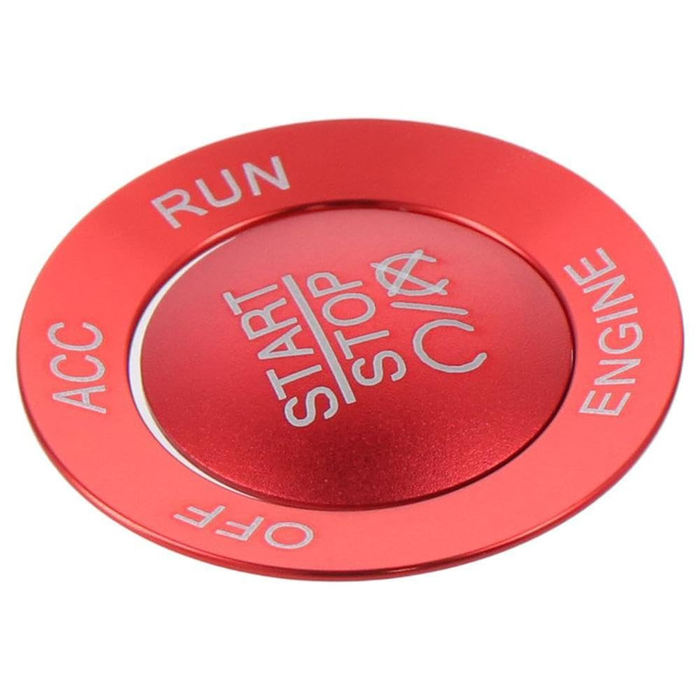 1 Pair Push Start Button Cover Sticker, Red Start Stop Trim for Dodge Charger, f
