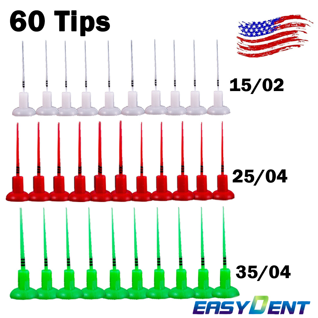 60pcs Dental Endo Activator Tips Root Canal irrigator endosonic Tips EASYINSMILE