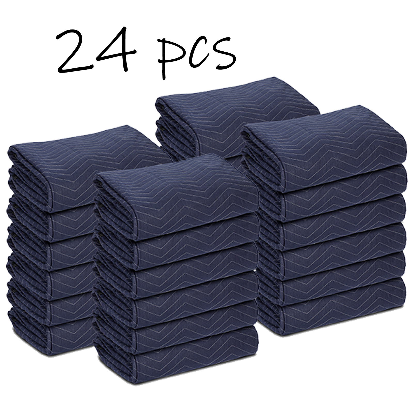 80″x72″ Furniture 24 Moving Blankets Protective Shipping Packing Pads Blue/Black