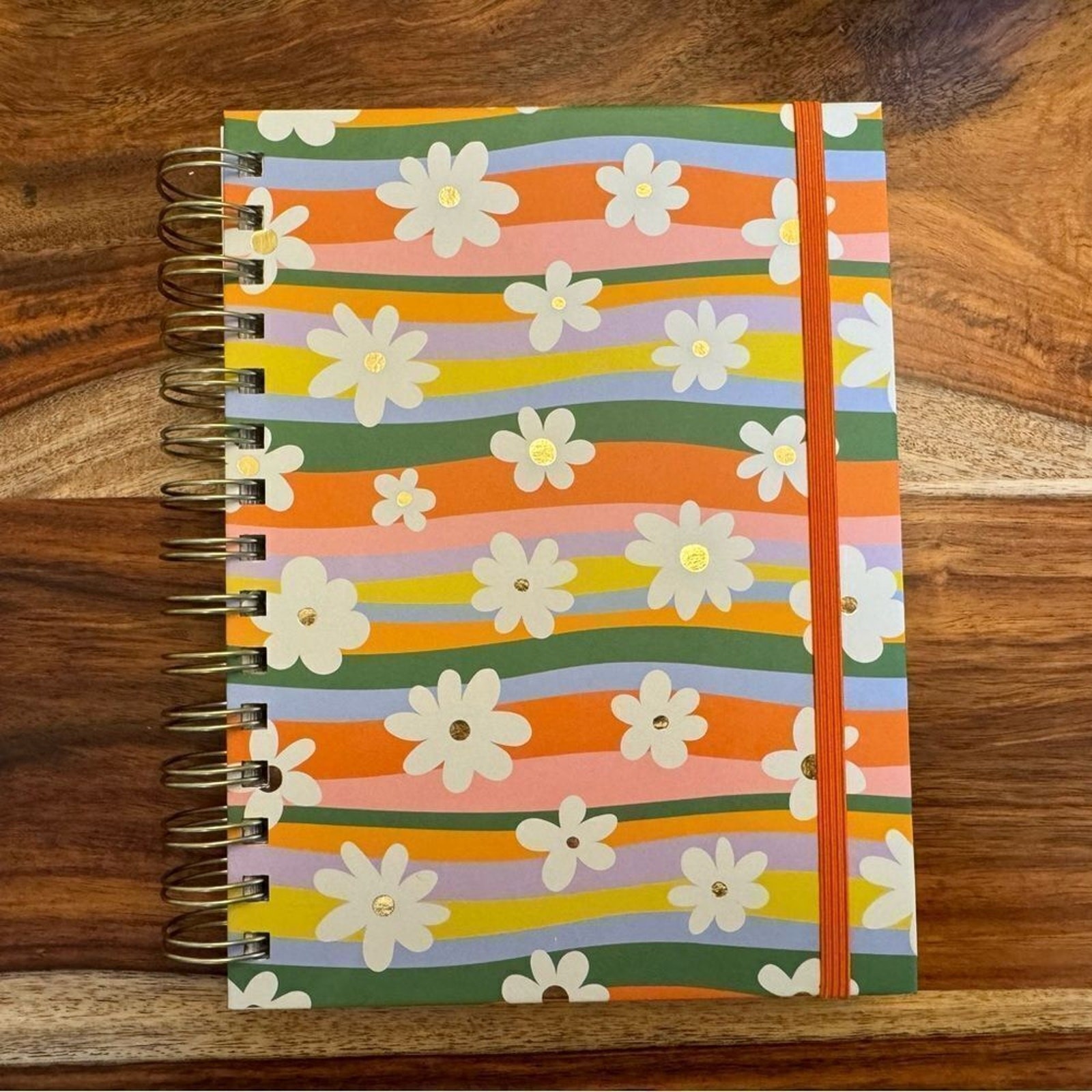 Journal Notebook Blank Book Pink Orange Flower Daisy Journal Gratitude