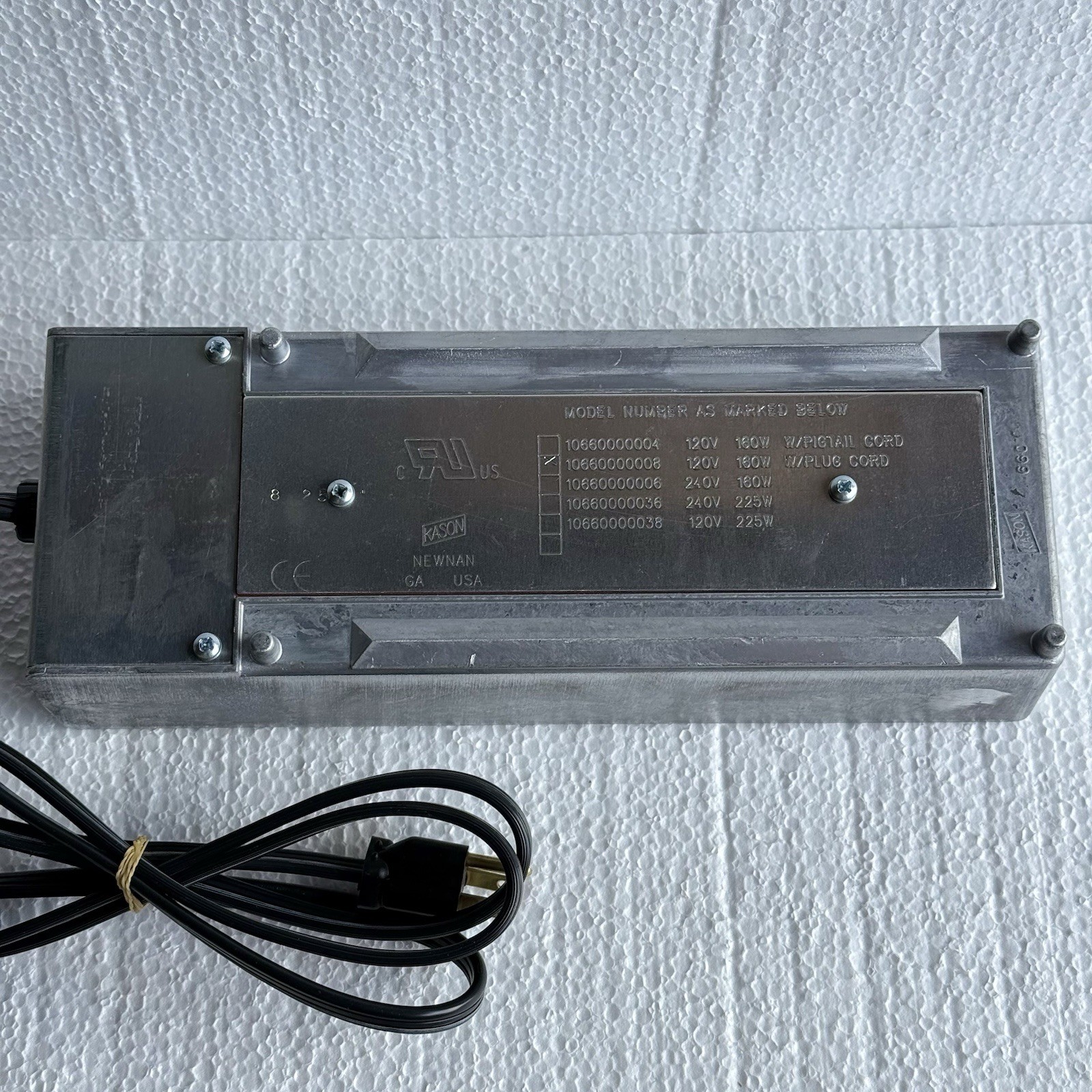 Kason 10660000008 Condensate Evaporator 120V 160W 72” Plug Cord NSF