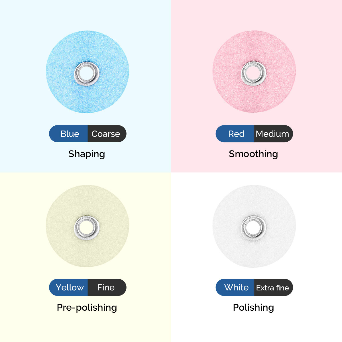 AZDENT Dental Soflex Discs Composite Finishing Polishing Discs 2.35mm+Mandrel