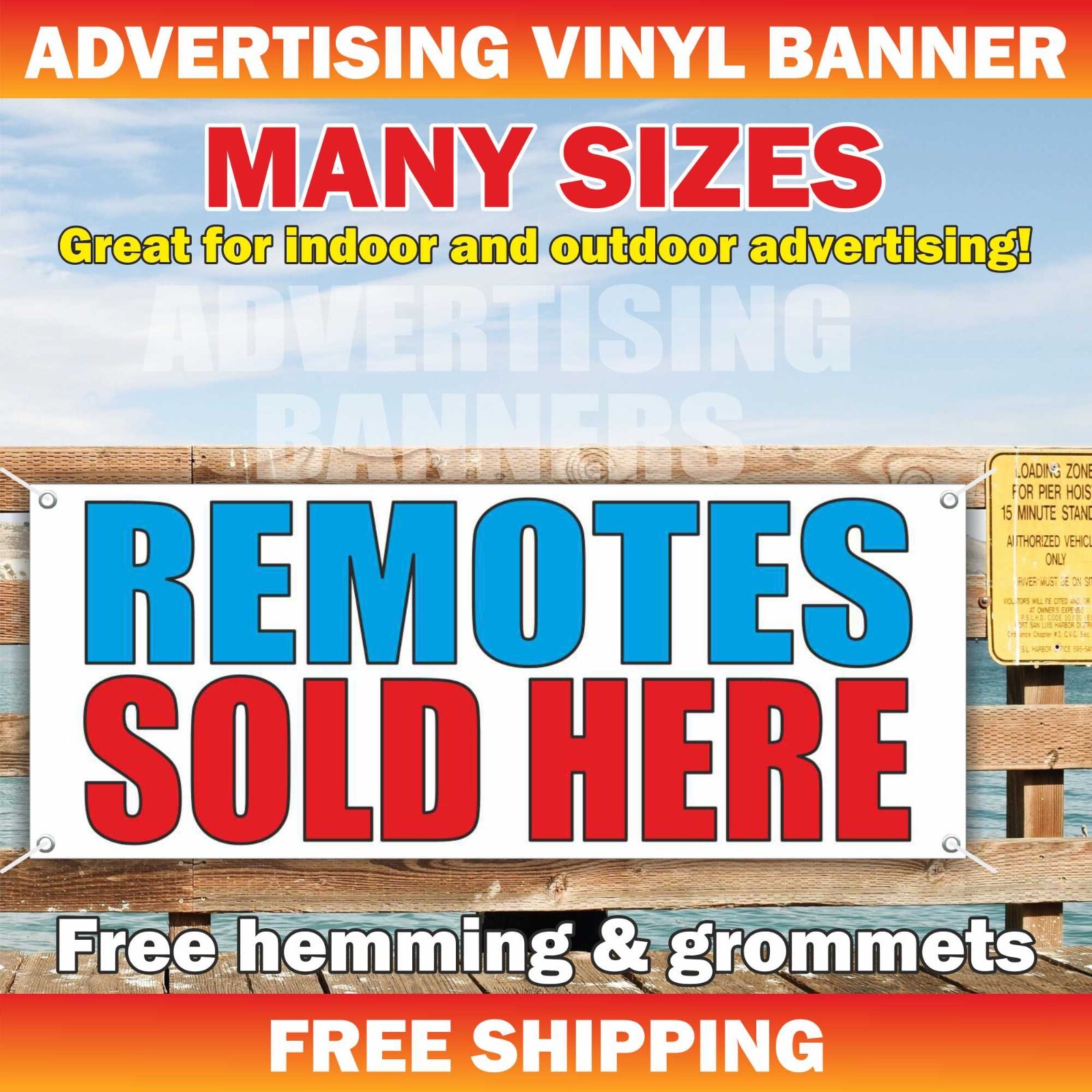 REMOTES SOLD HERE Advertising Banner Vinyl Mesh Sign Shop Service Tv