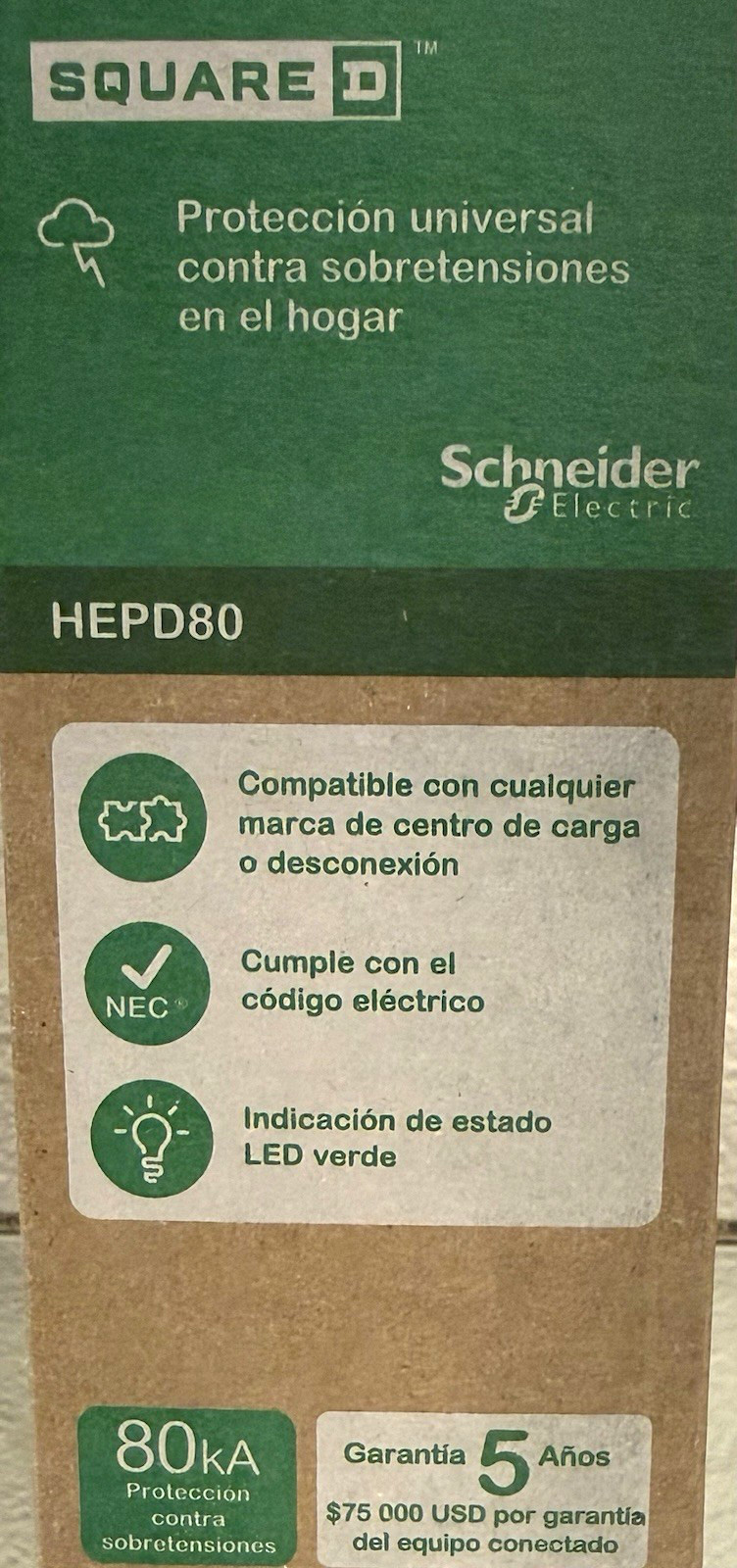 Square D Schneider Electric HEPD80 Whole Home Surge Protective Device New