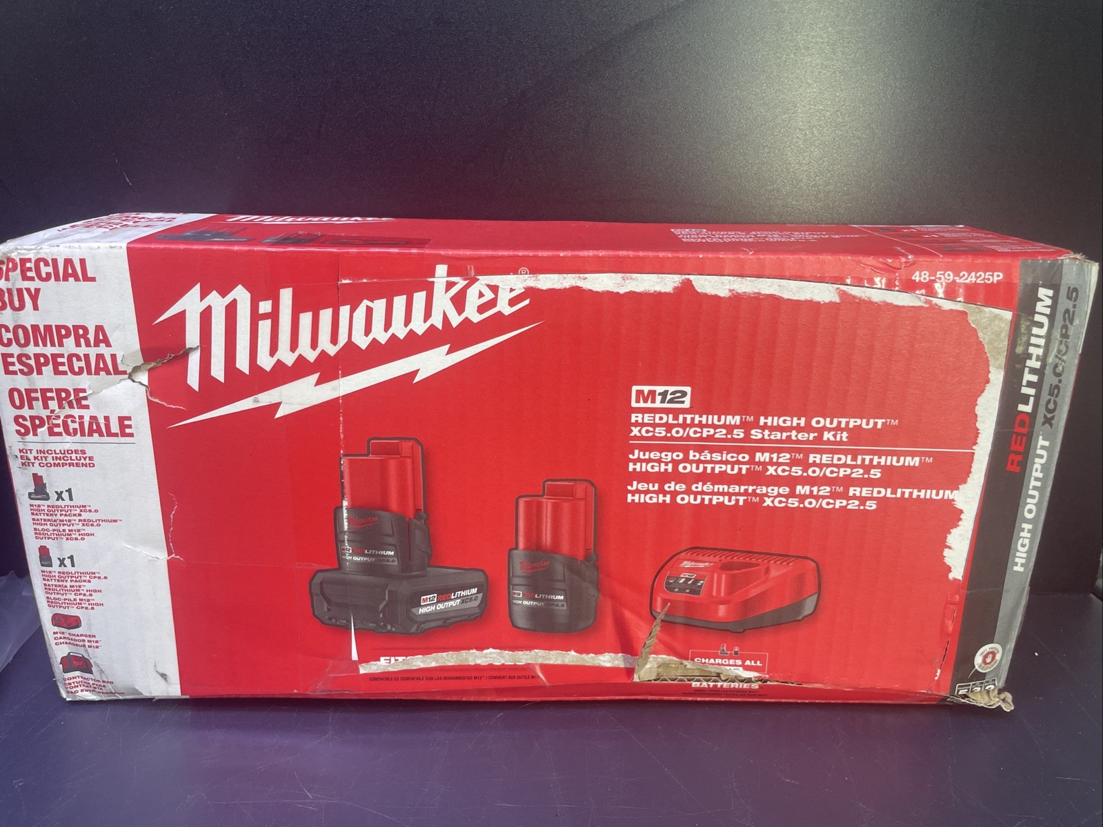 Milwaukee M12 Redlithium High Output Xc5.0/cp2.5 Starter Kit 48-59-2425P
