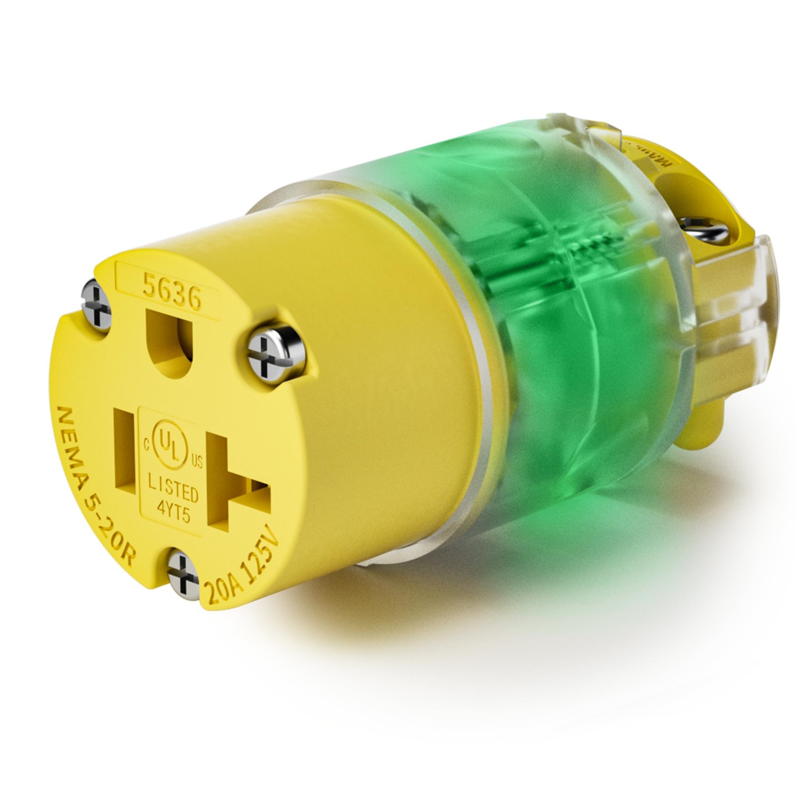 EPLESFTON 1 Pack 20 Amp Extension Cord Replacement Female NEMA 5-20R, Yellow