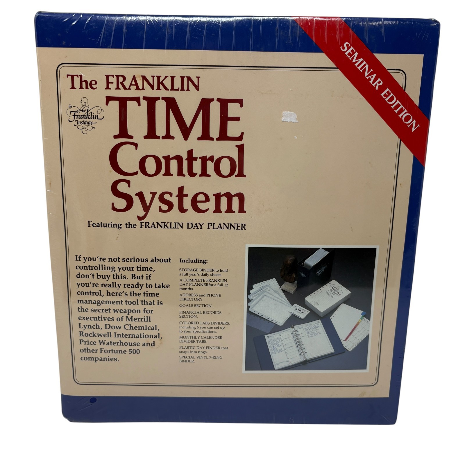 Vintage Franklin Time Control System Seminar Edition Day Planner Kit Sealed 1986