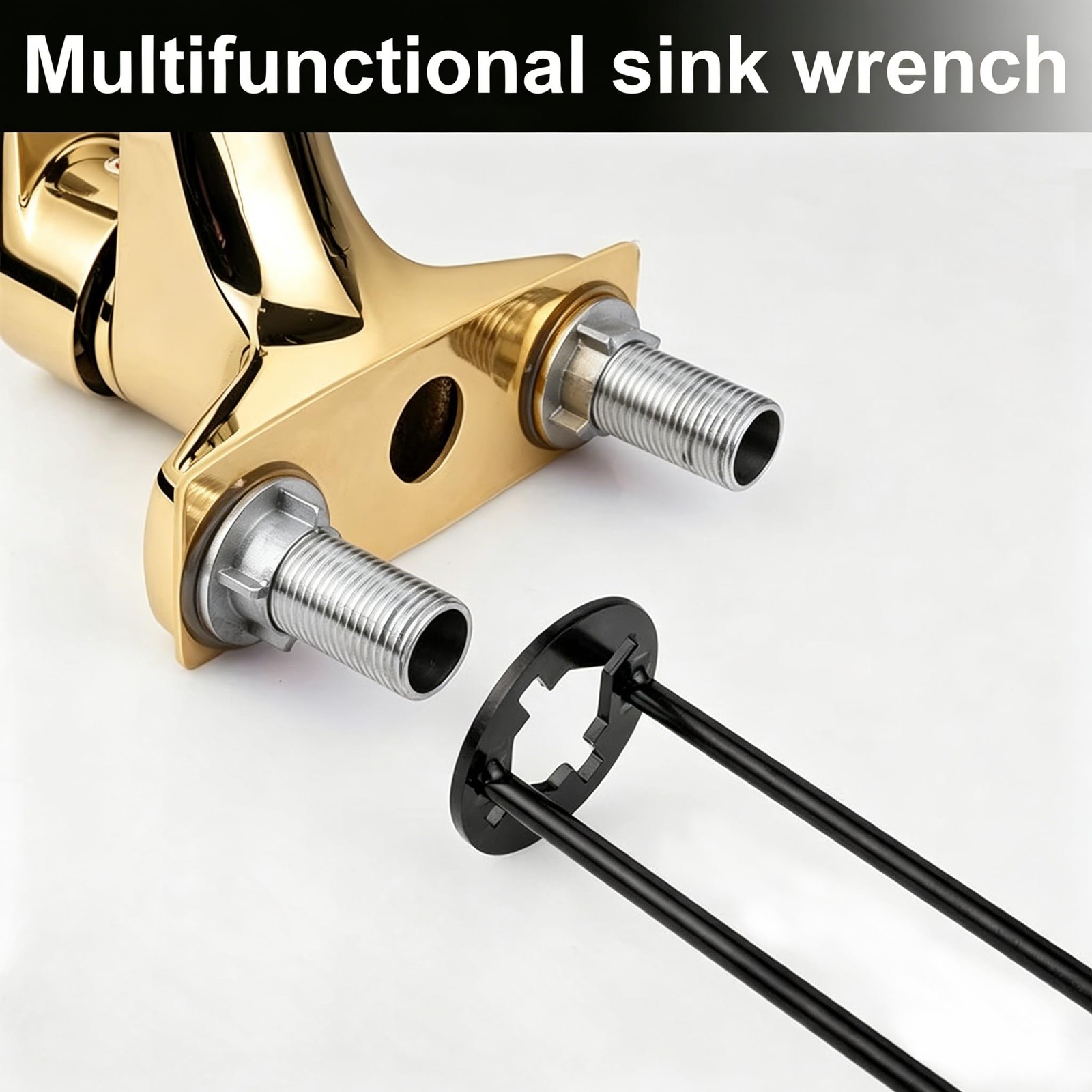 2PCS Multifunctional Sink Wrench, 7-in-1 Basin Faucet Wrench with 360 Rotatin…