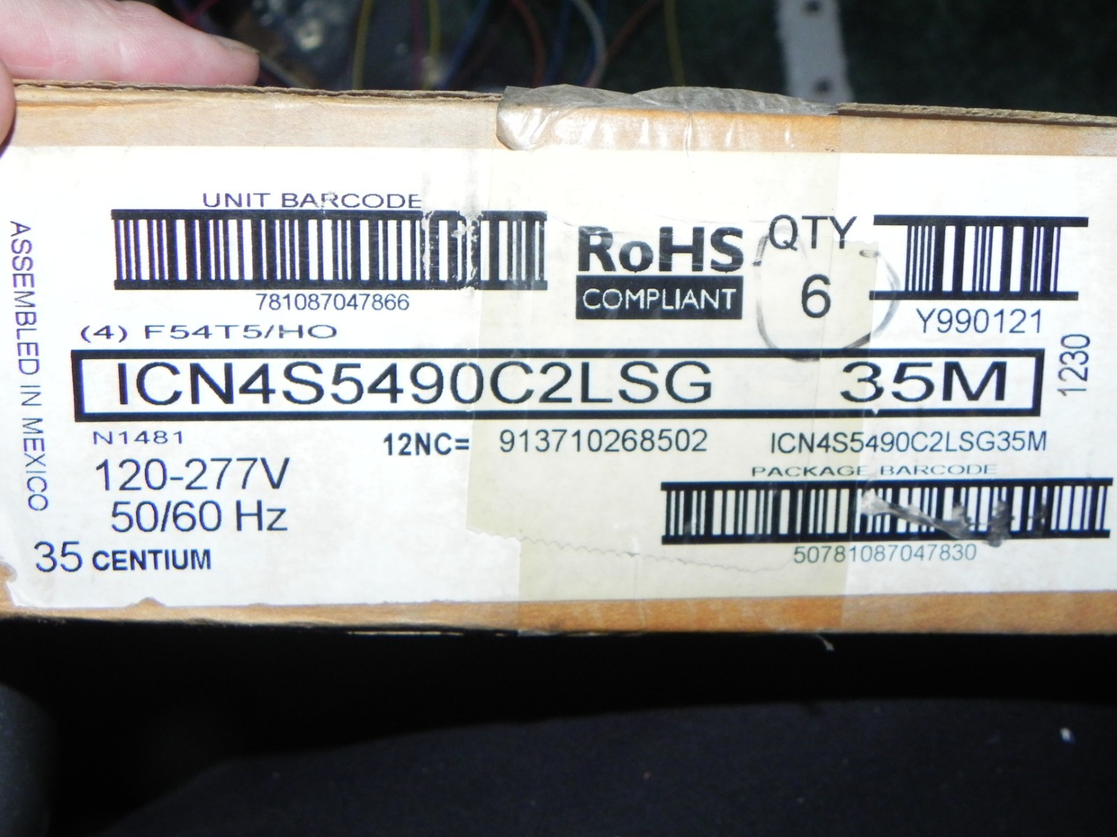 6) Phillips Advance ICN-4S54-90C-2LS-G Intellivolt Ballast, 120-277V 50/60Hz