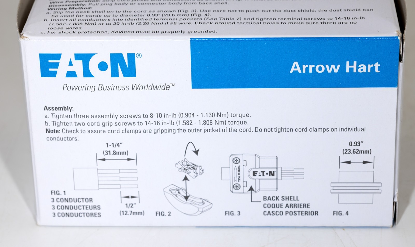 Eaton AHCL530P Industrial Locking Plug NEMA L5-30P 30A 120V 2-Pole 3-Wire