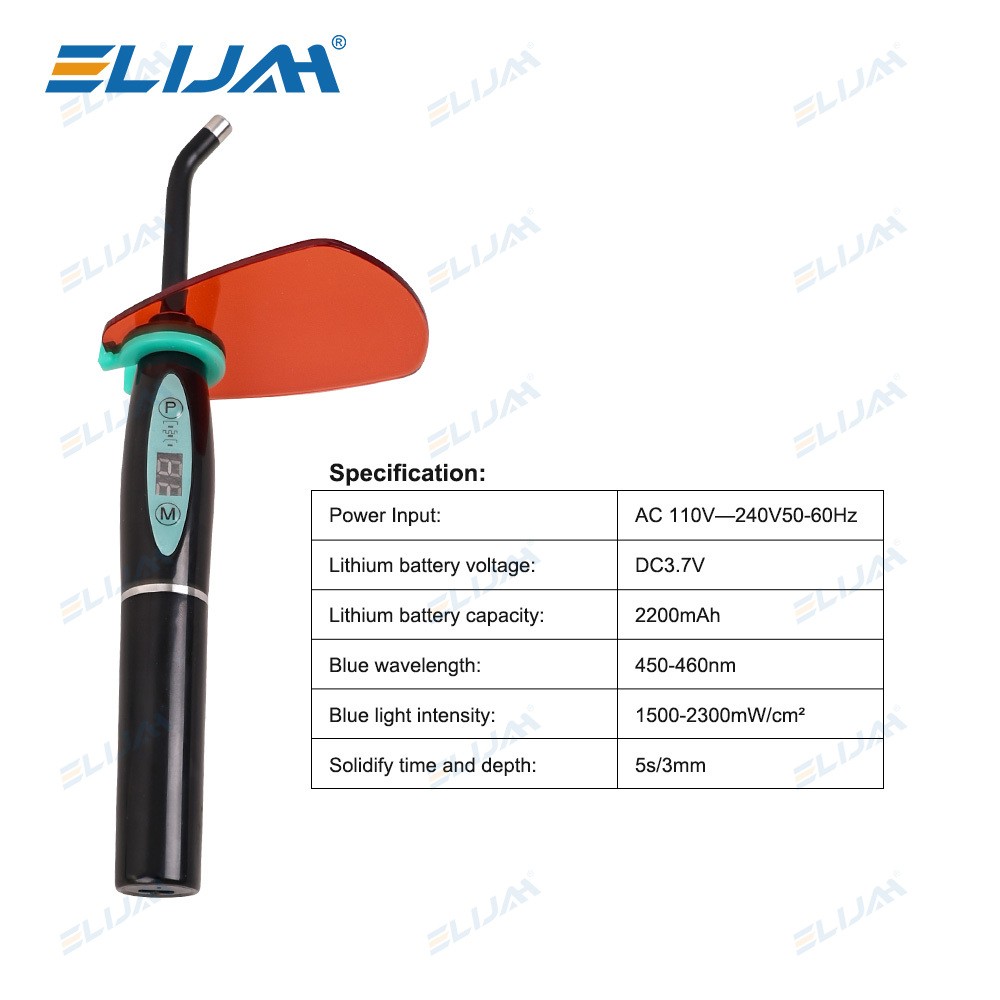 Dental Wireless Cordless LED Cure Curing Light Lamp 2000mw 5W Tool Resin Cure US