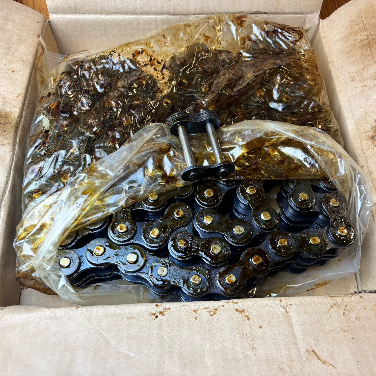 #100-2R x 10′ Feet Riveted Roller Chain with Connecting Link 100-2Rx10′ NEW