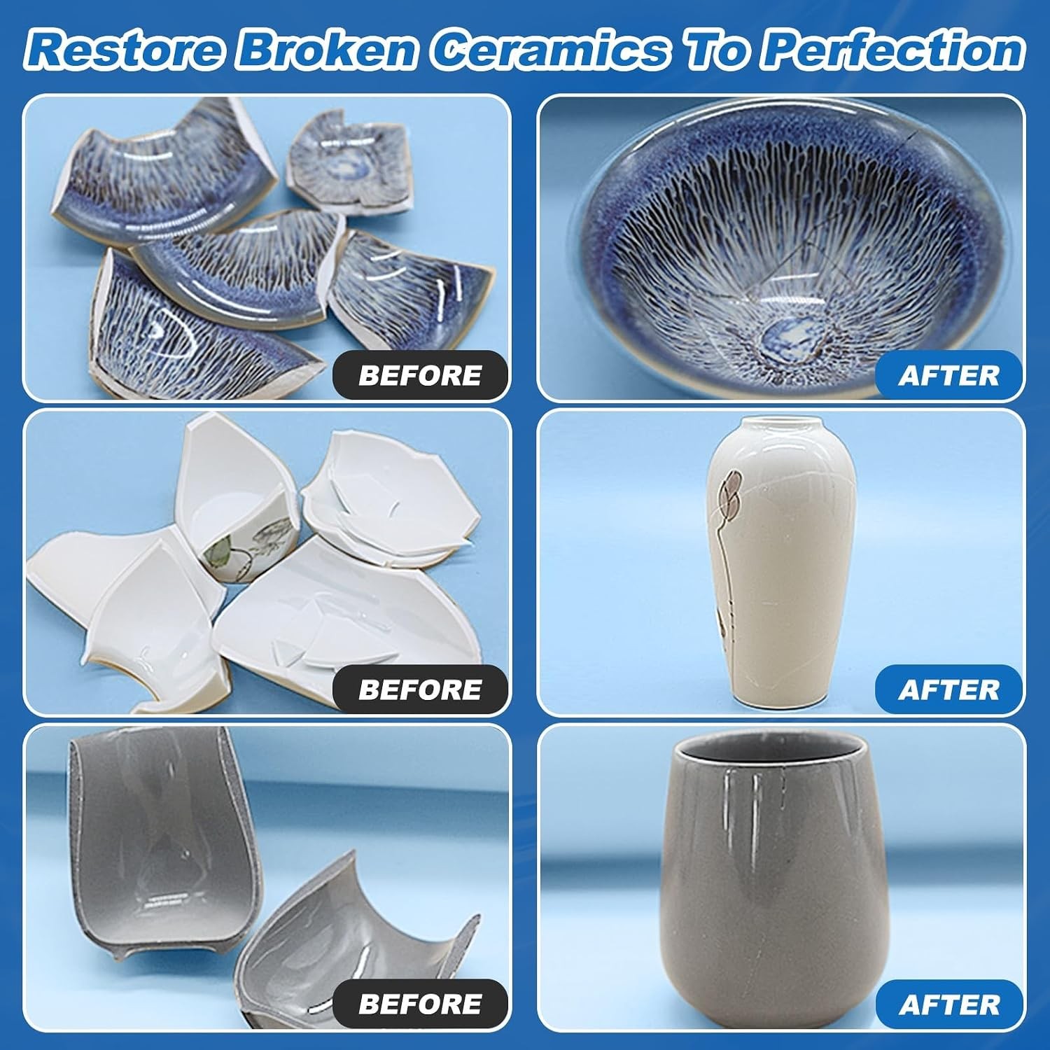 Ceramic Glue Repair Kit 100g Super Glue for Porcelain Pottery Ceramic Adhesive