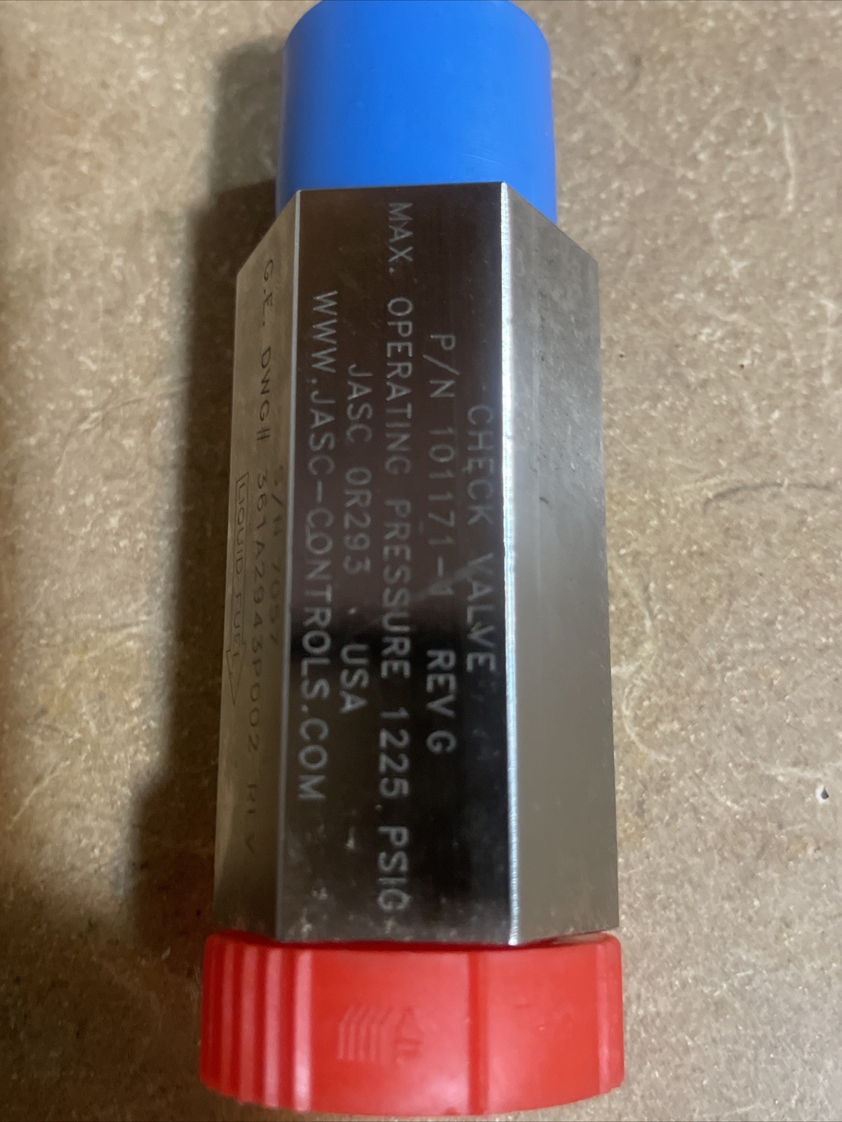 JASC CHECK VALVE (P/N: 101171-1