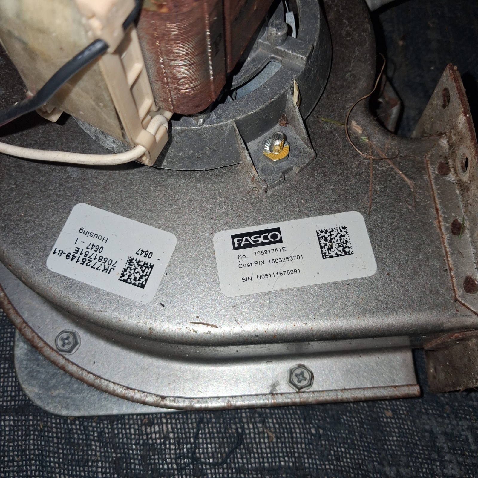 Fasco 70581751E Blower Motor & Fan Assembly 1503253701 HVAC Furnace – Used
