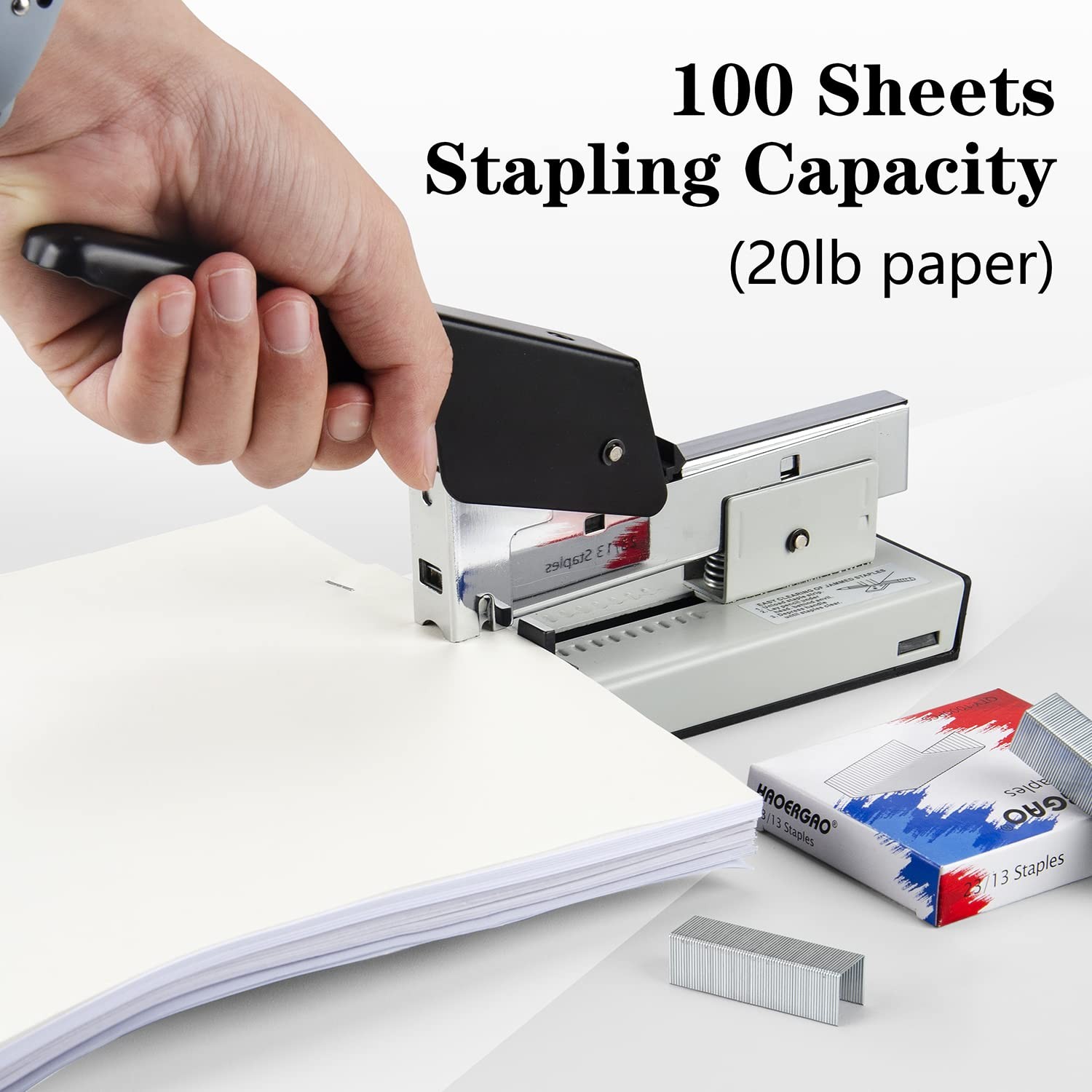 Heavy Duty Stapler with 2000 Staples: 100 Sheets High Capacity Manual Office …