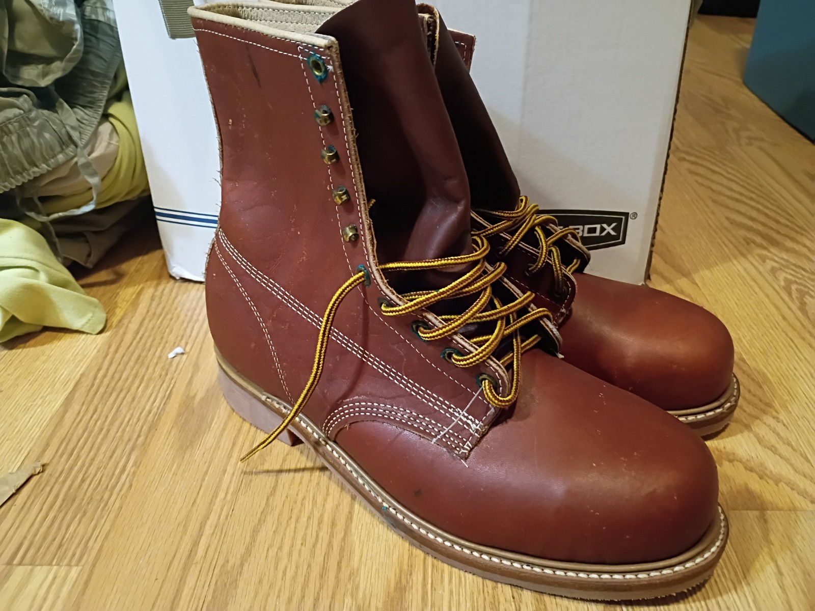 Iron Age Oil Proof Steel Toe Work Boots Cushion Insole Men’s 10 D