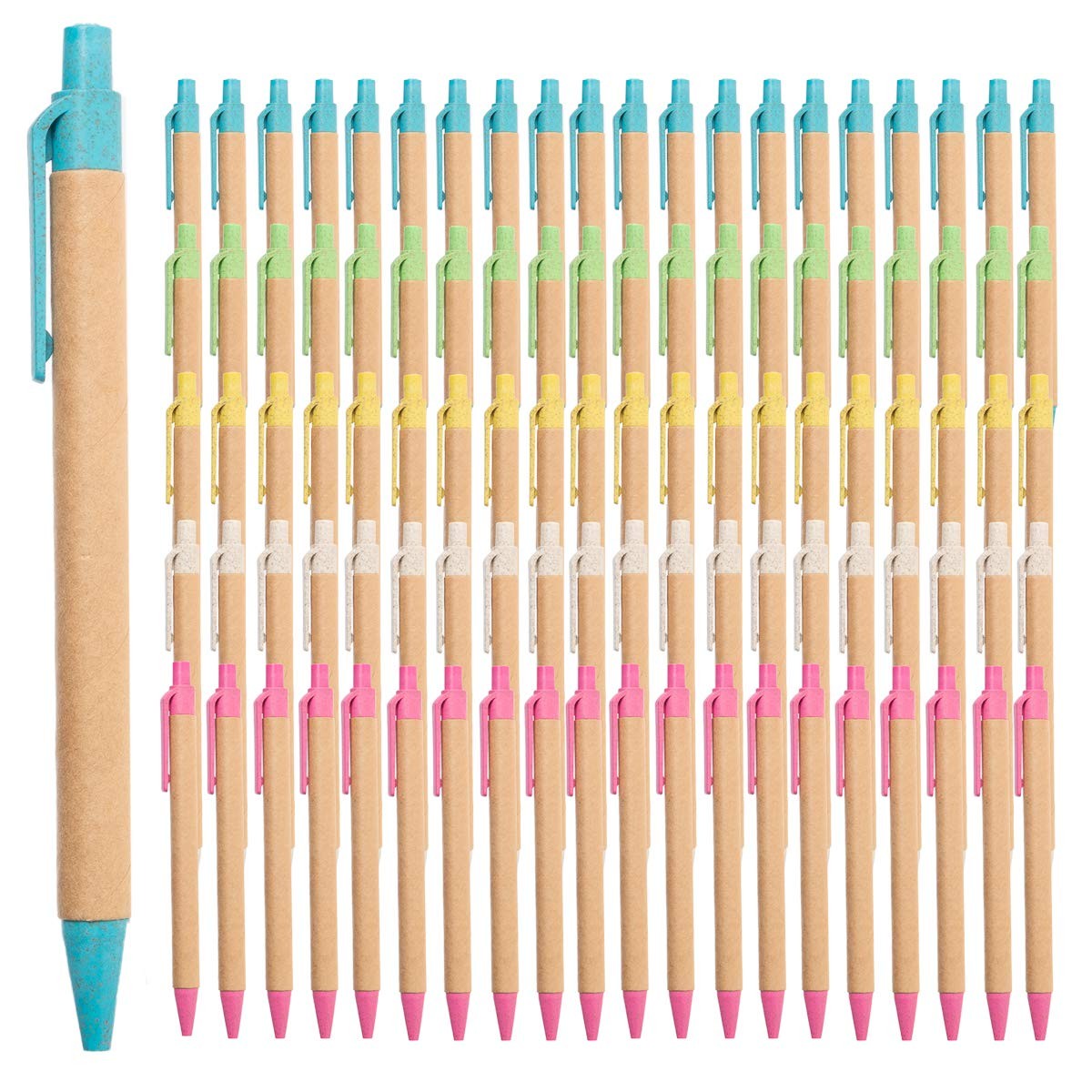 Simply Genius Bulk Retractable Ballpoint 1 Count (Pack of 100), Multicolor