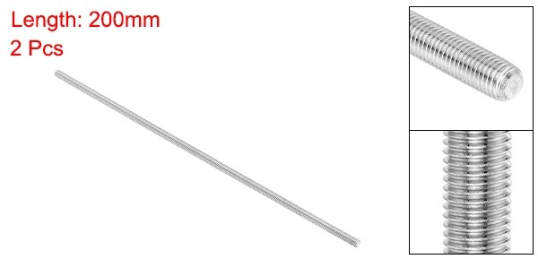 2Pcs #10-32 Fully Threaded Rod 7.9″ Length 304 Stainless Steel Thread Screw