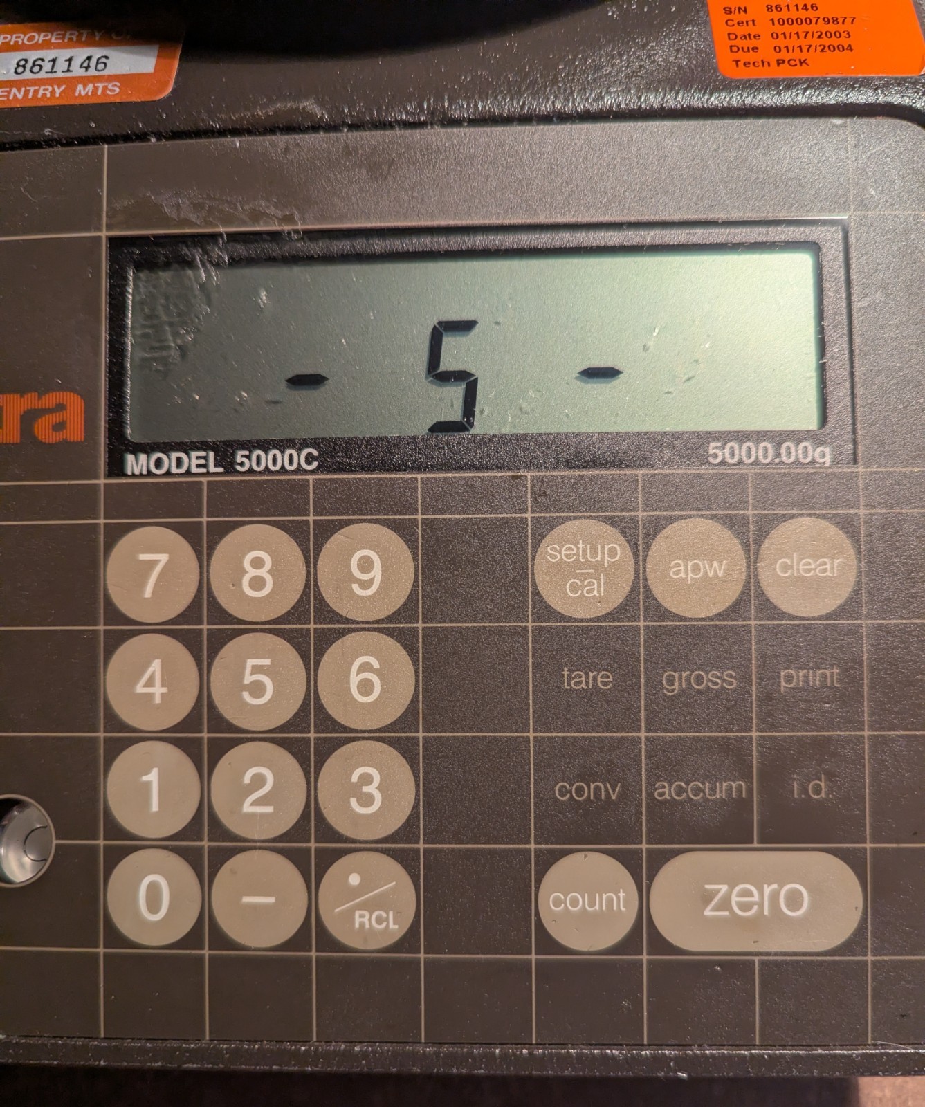 Setra 5000C Top Loading Balance 5000g Digital Lab Scale w/ AC Adapter