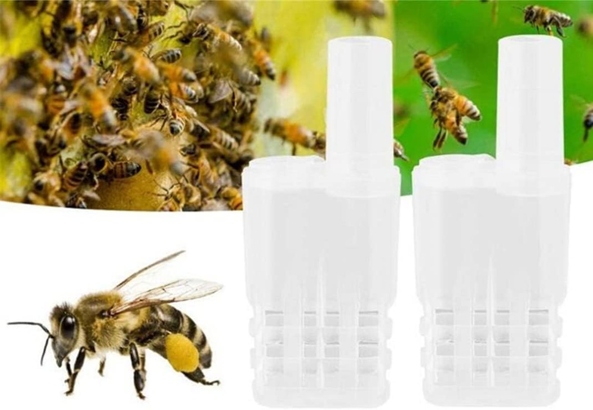 20Pcs White Queen Bee Cages Beekeeping Catcher Plastic Bee Isolator Clip Beekeep