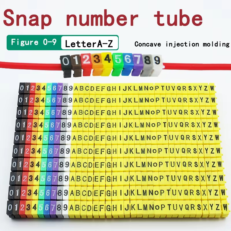 150/100Pcs Cable Markers Colourful C-Type Marker Number Tag Label for 2-3Mm Wire