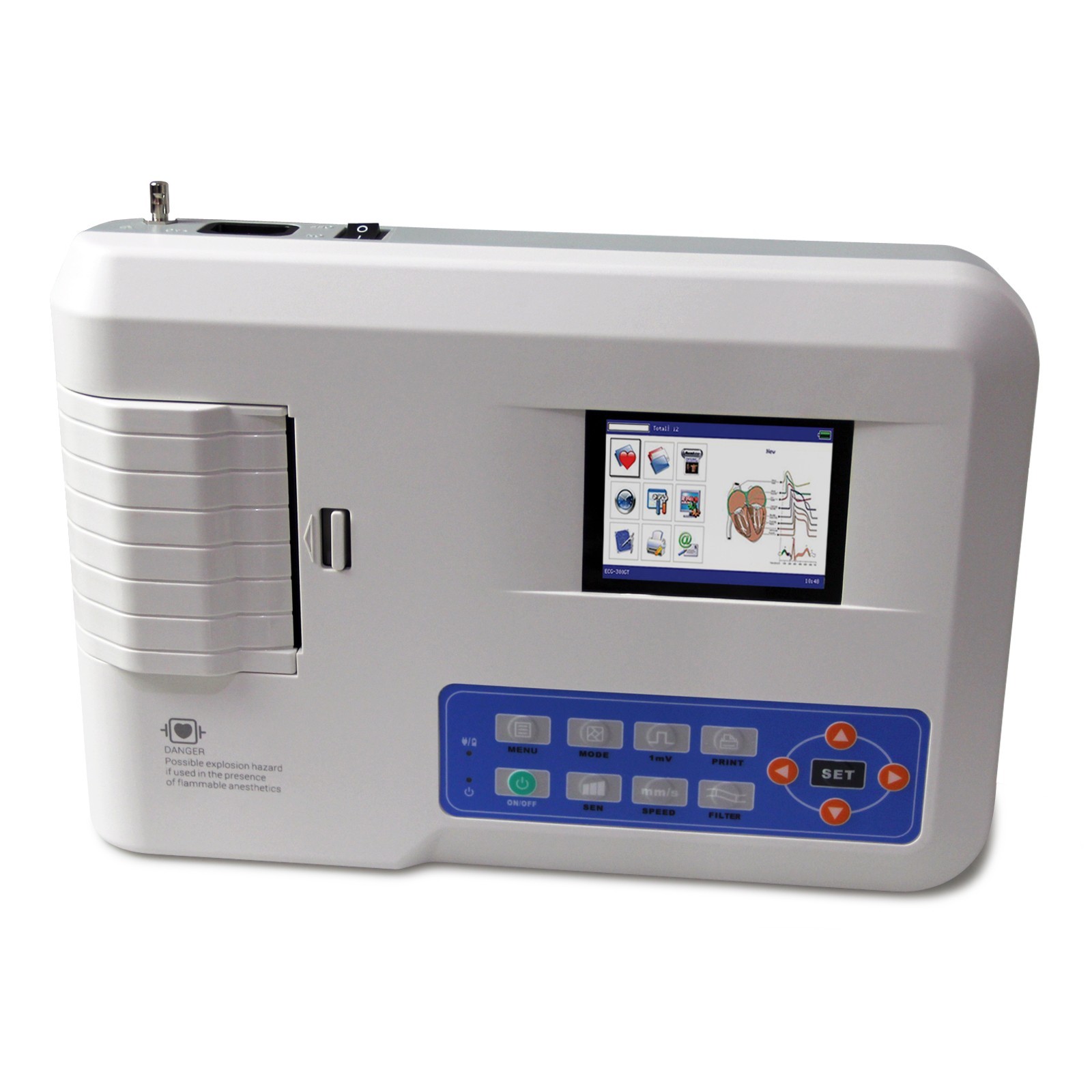 Portable 3 Channel 12 lead VET ECG Machine Veterinary EKG electrocardiograph USA
