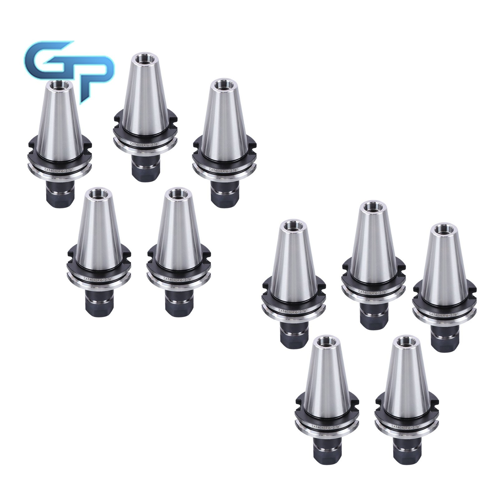 10 pcs CAT40-ER16 Collet Chuck 2.76″ 70mm Length Tool Holder Set