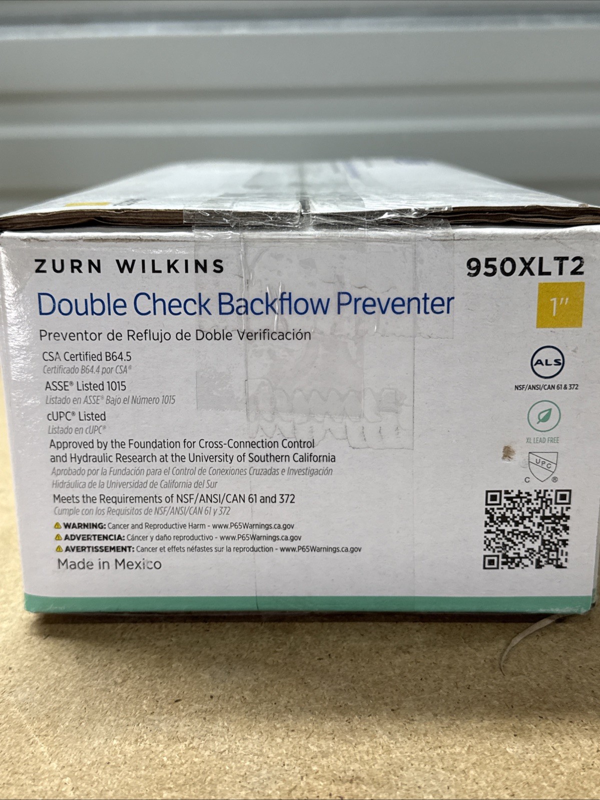 Zurn 1-950XLT2 Wilkins Double Check Valve Backflow Preventer
