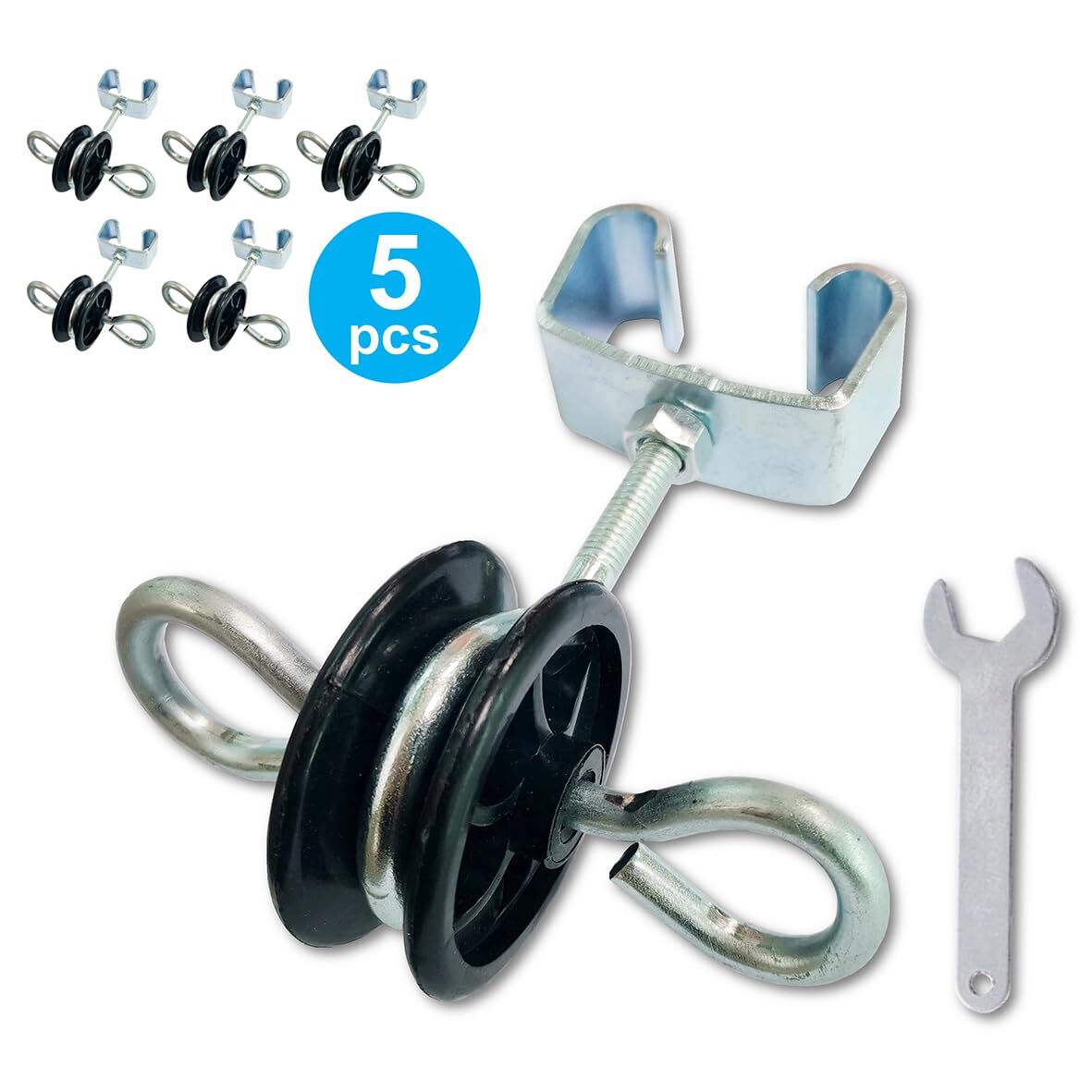 Farm Electric Fence T-Post Gate Handle Anchors Double Hook T-Post 2-Rings T-Post